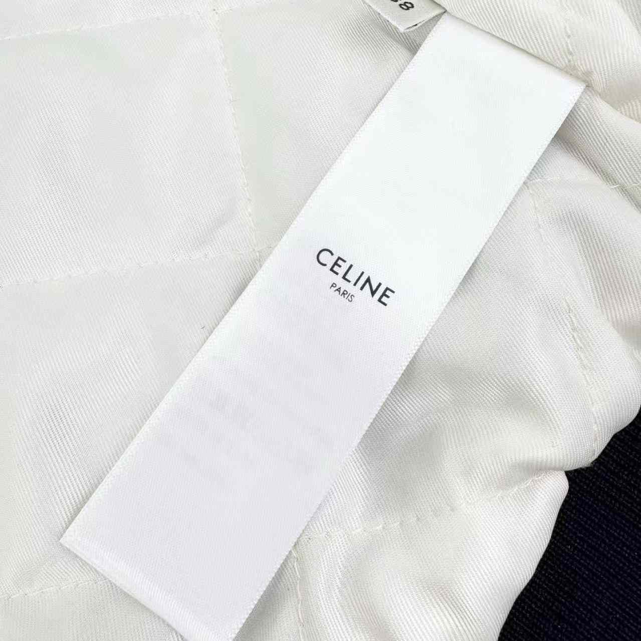 Celine Teddy Varsity Jacket In Textured Wool - DesignerGu