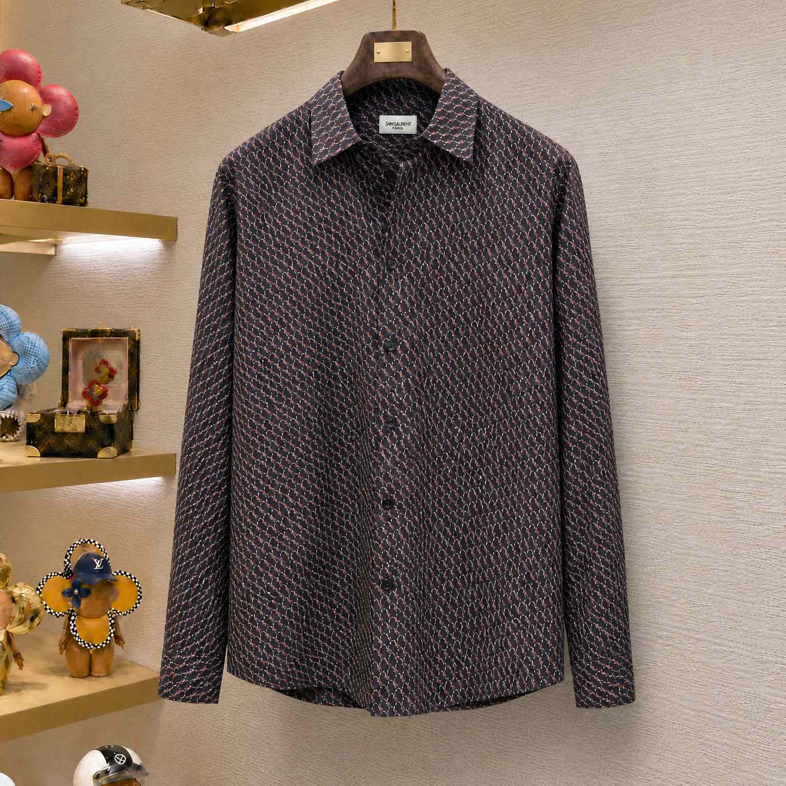 Saint Laurent Cassandre Printed Silk Shirt - DesignerGu