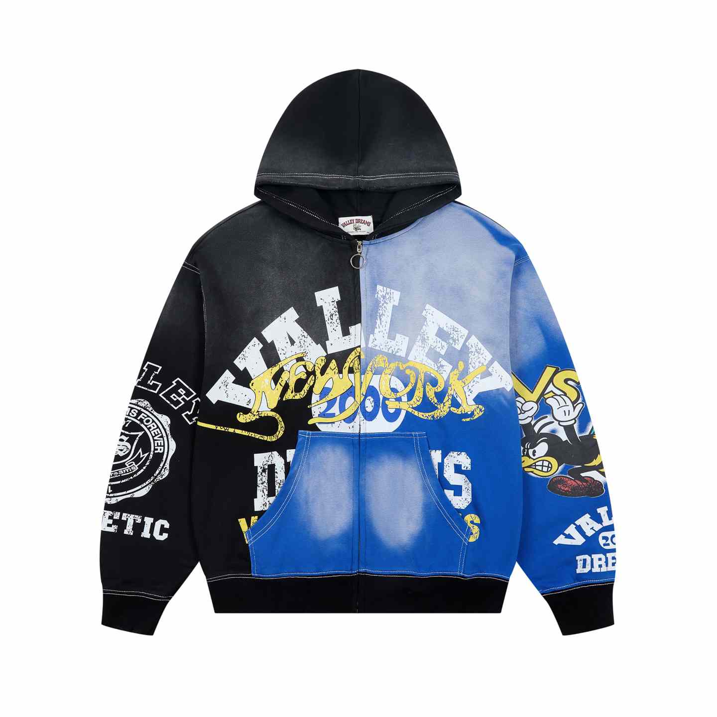 Vale Forever Bipolar Big Zip Up 'Black/Blue' - DesignerGu