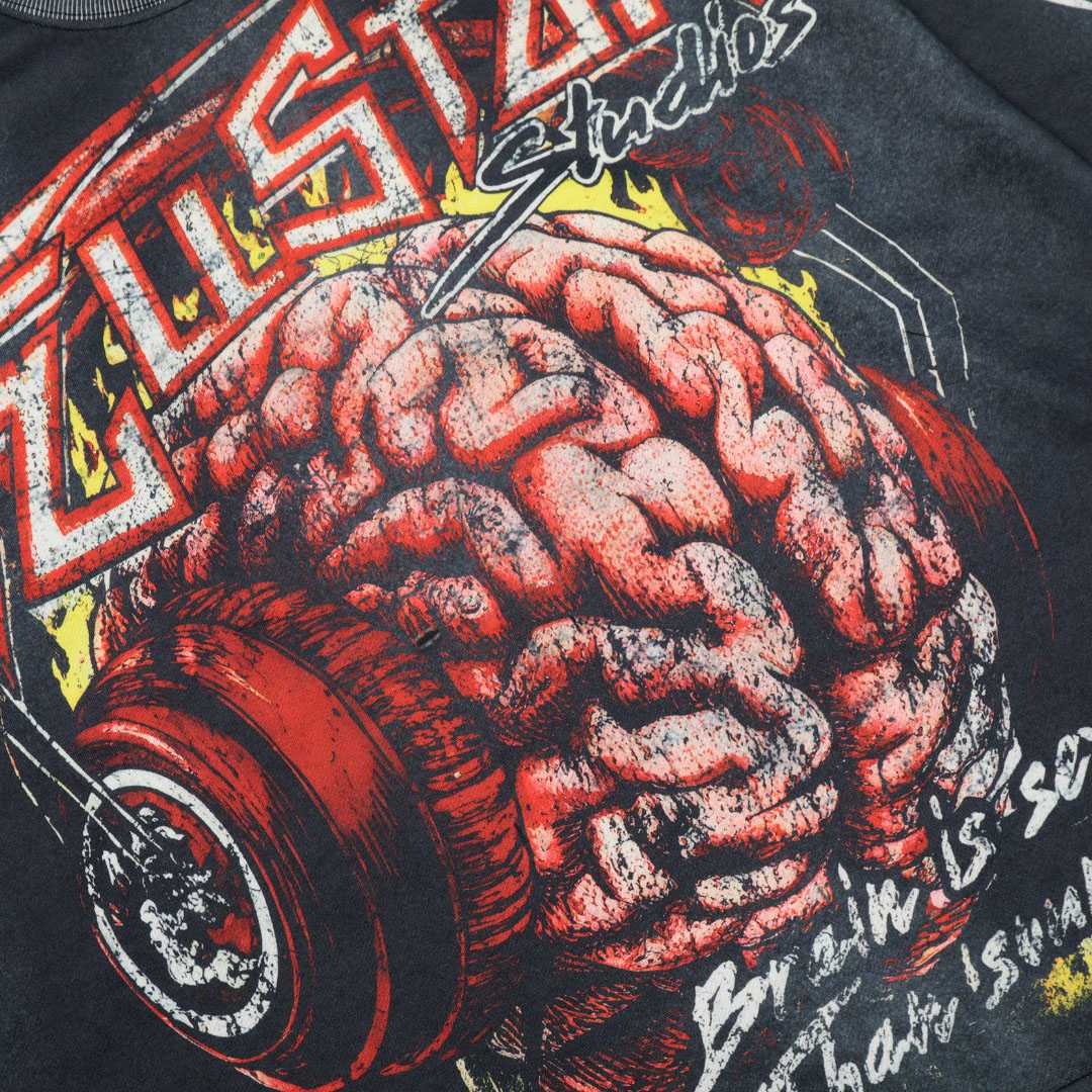 Hellstar Brain Graphic Longsleeve Grey - DesignerGu