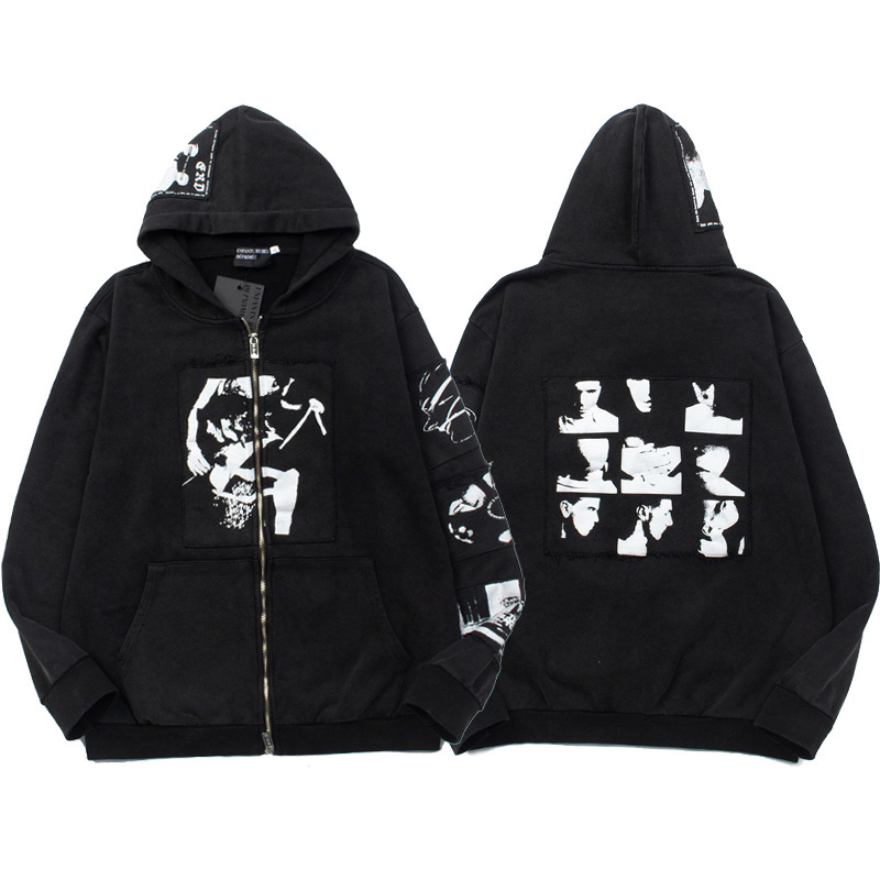 Enfants Riches Déprimés Asphyxiation Assemblage Zip Hoodie - DesignerGu
