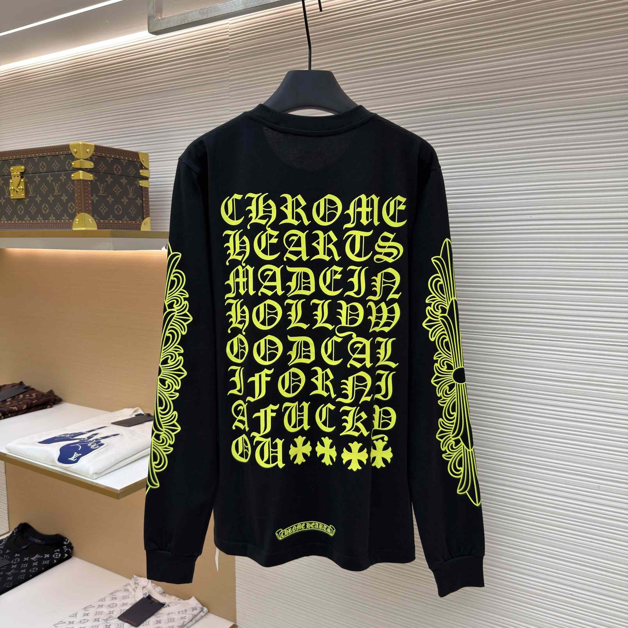 Chrome Hearts Neon Eye Chart Long-Sleeve 'White' - DesignerGu
