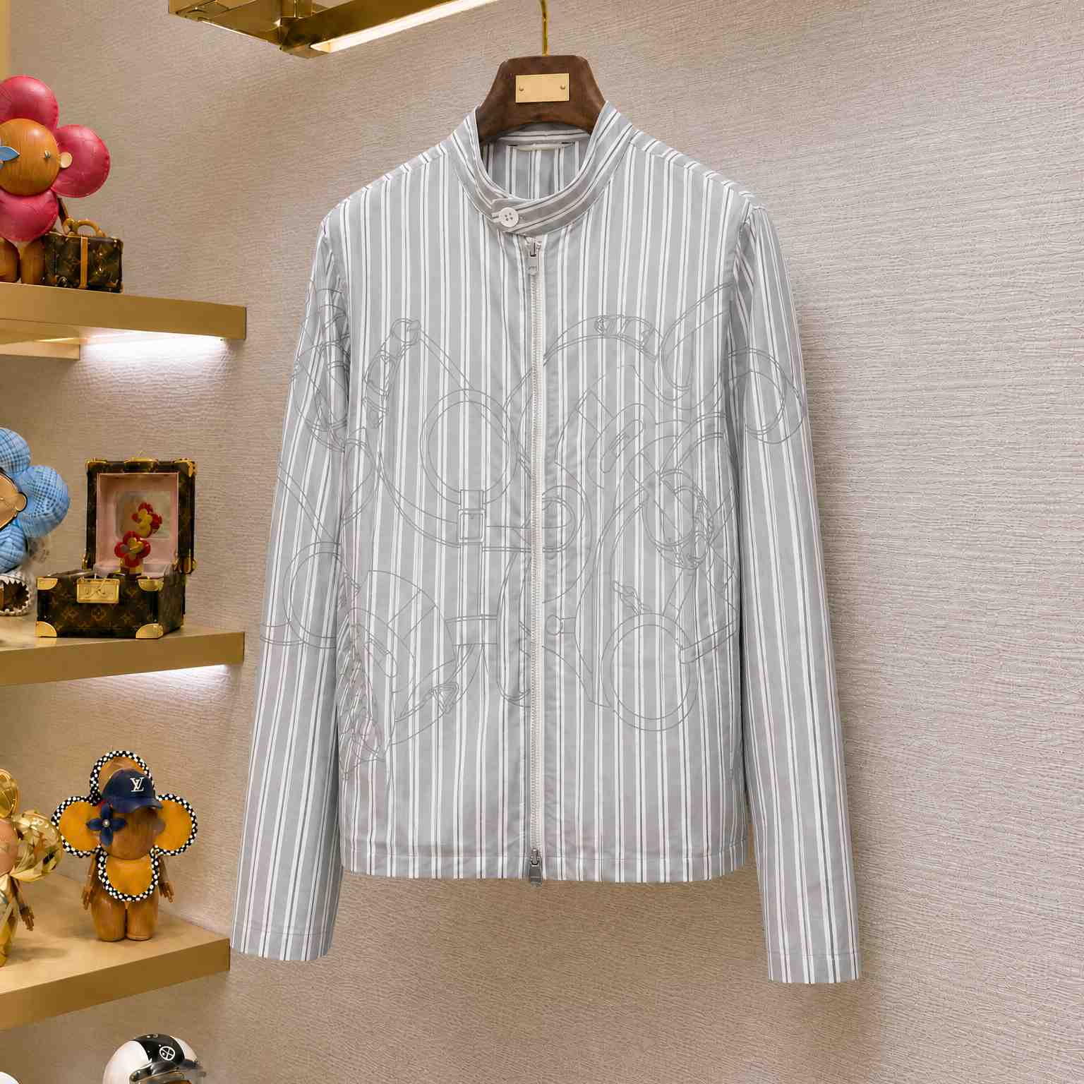 Hermes "Golden Spur 3D Ray" Zip-Up Jacket - DesignerGu