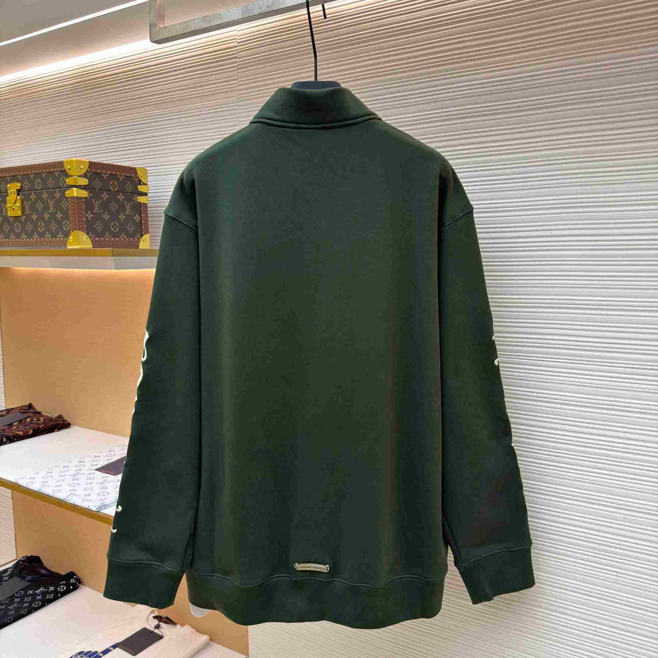 Chrome Hearts Embroidered Quarter-Zip Sweatshirt - DesignerGu