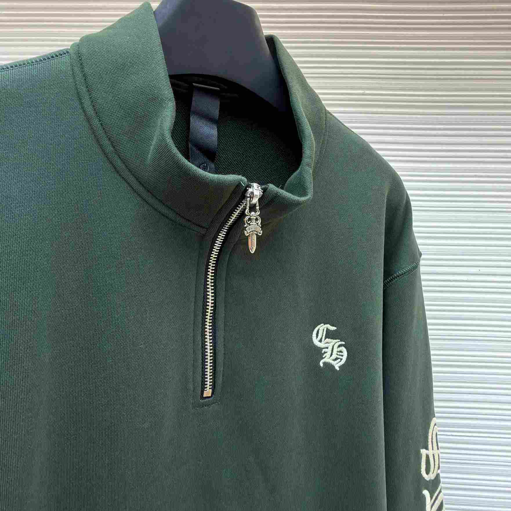 Chrome Hearts Embroidered Quarter-Zip Sweatshirt - DesignerGu