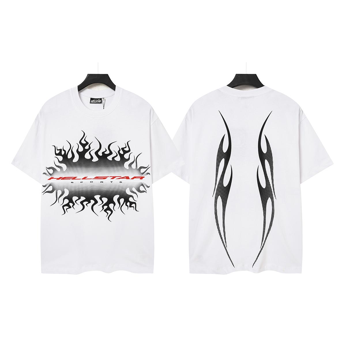 Hellstar Gradient Flame Sports Logo T-Shirt - DesignerGu