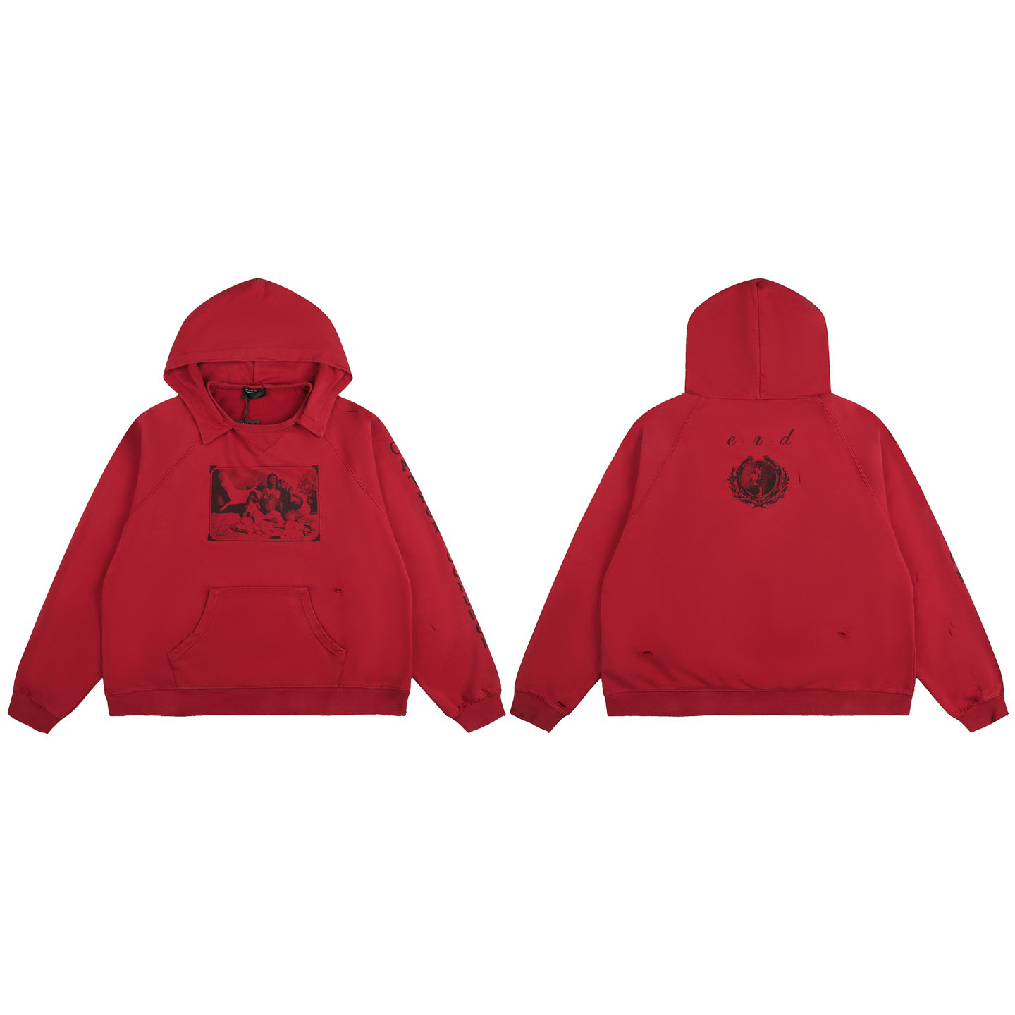 Enfants Riches Déprimés Oklahoma City Church Graphic-Print Distressed Hoodie - DesignerGu