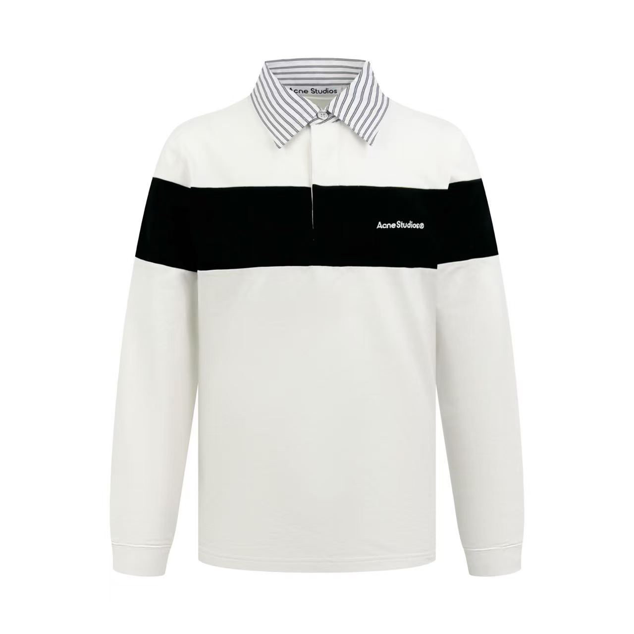 Acne Studios Striped Polo Sweatshirt - DesignerGu