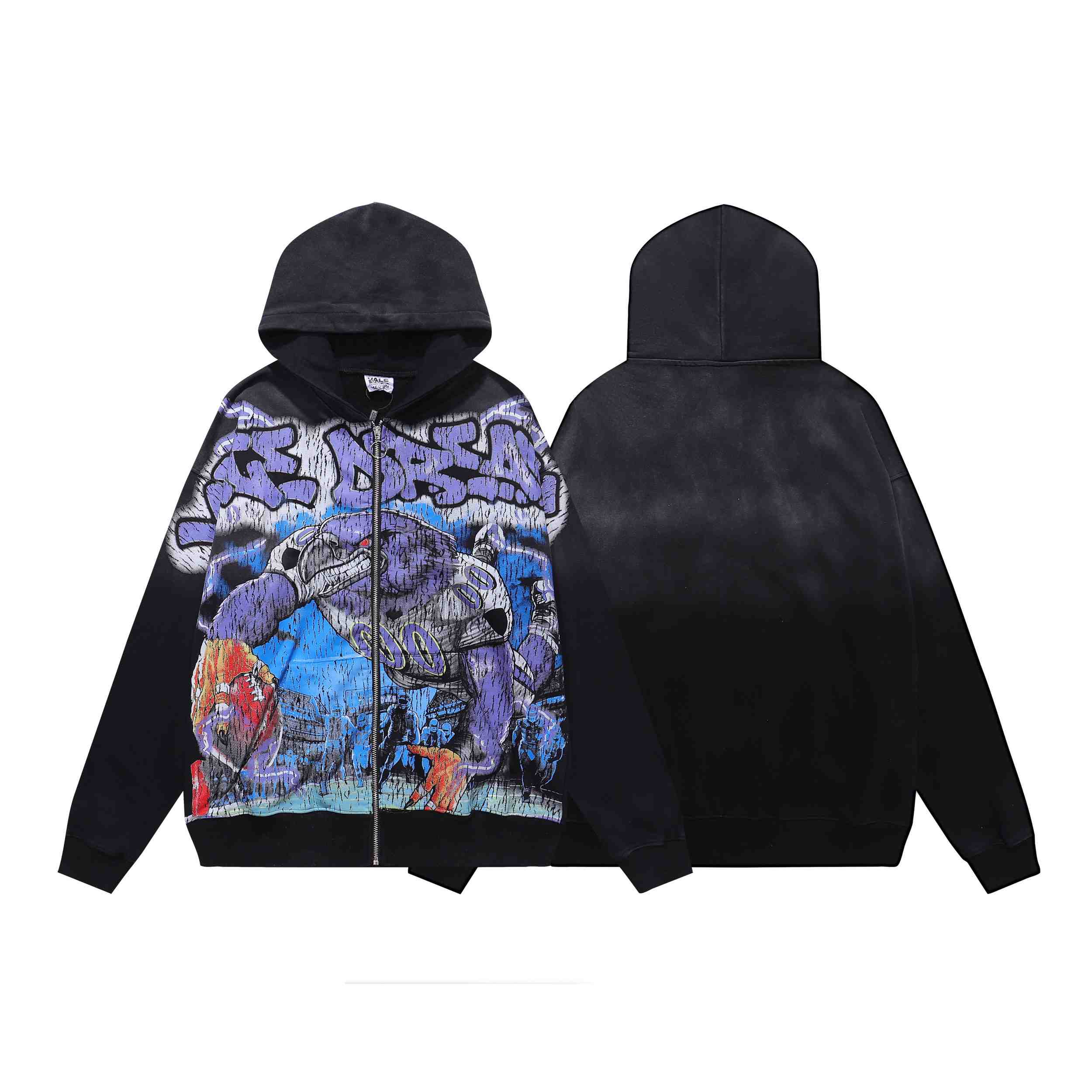 Vale Forever Raven Zip Up Hoodie 'Black' - DesignerGu