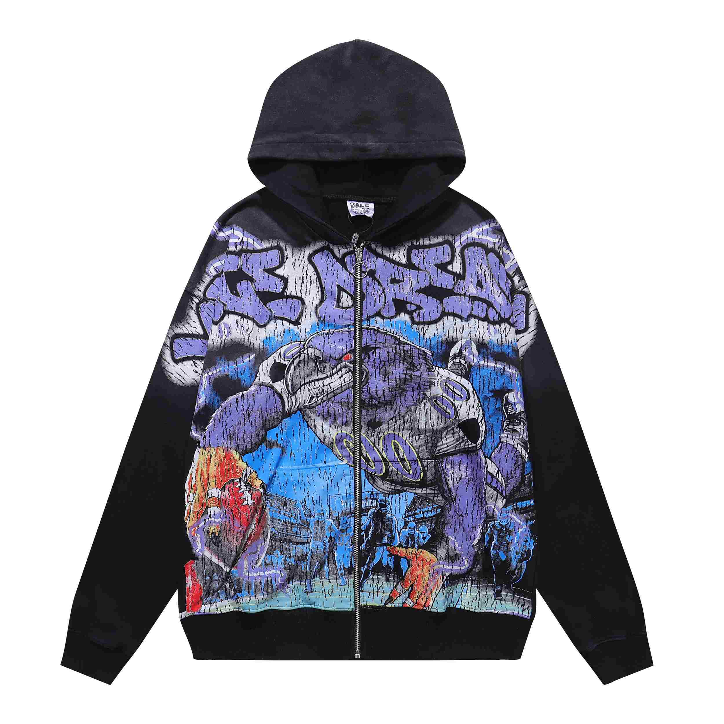 Vale Forever Raven Zip Up Hoodie 'Black' - DesignerGu