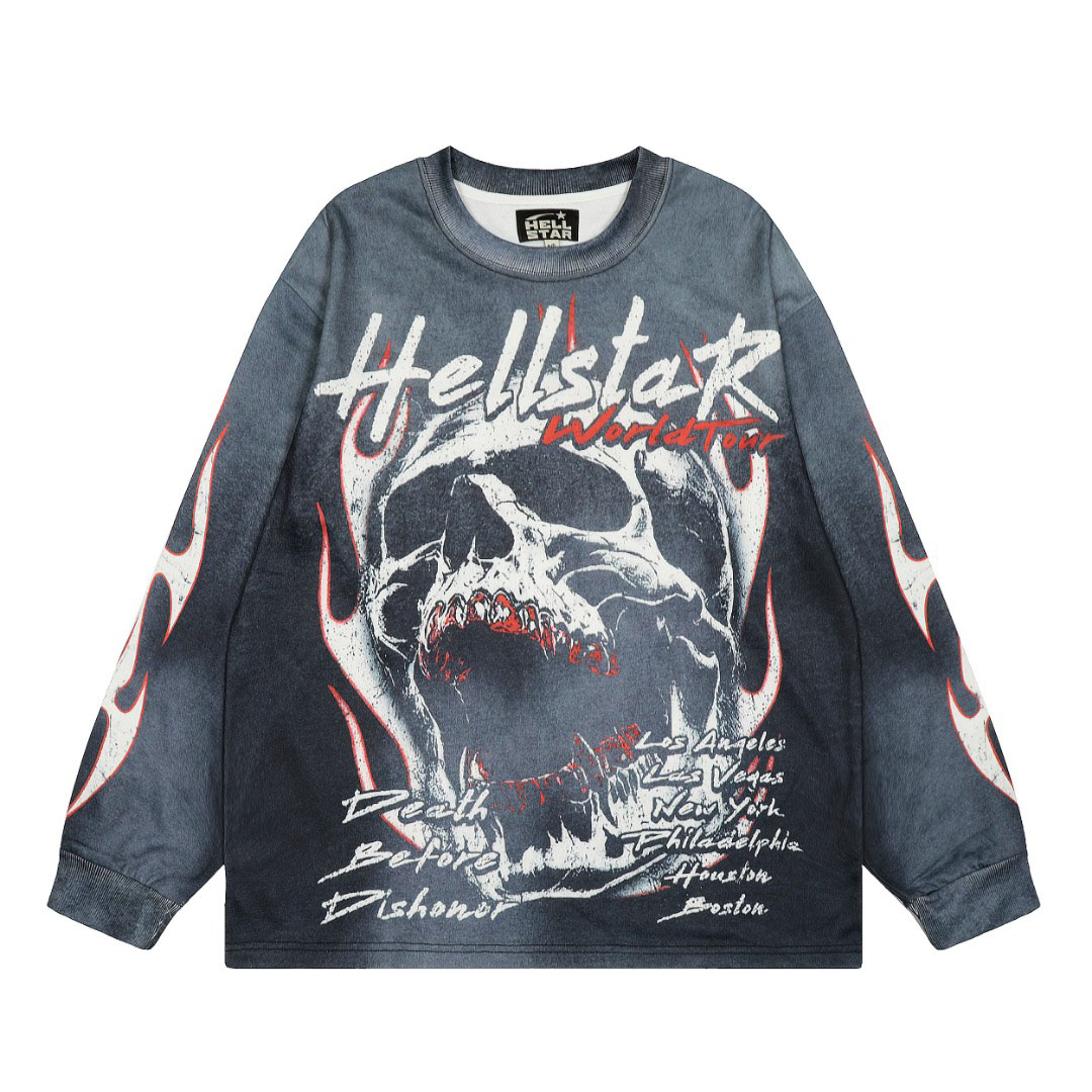 Hellstar World Tour Longsleeve Grey - DesignerGu