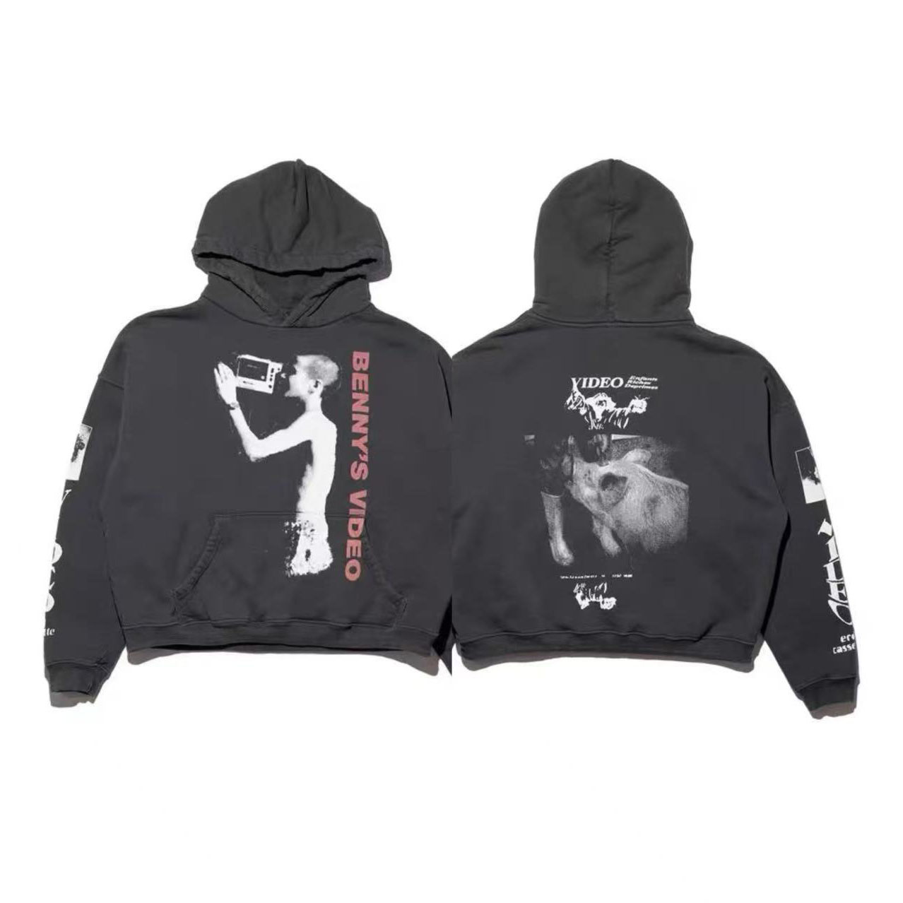 Enfants Riches Déprimés Benny's Video Printed Cotton-Jersey Hoodie - DesignerGu