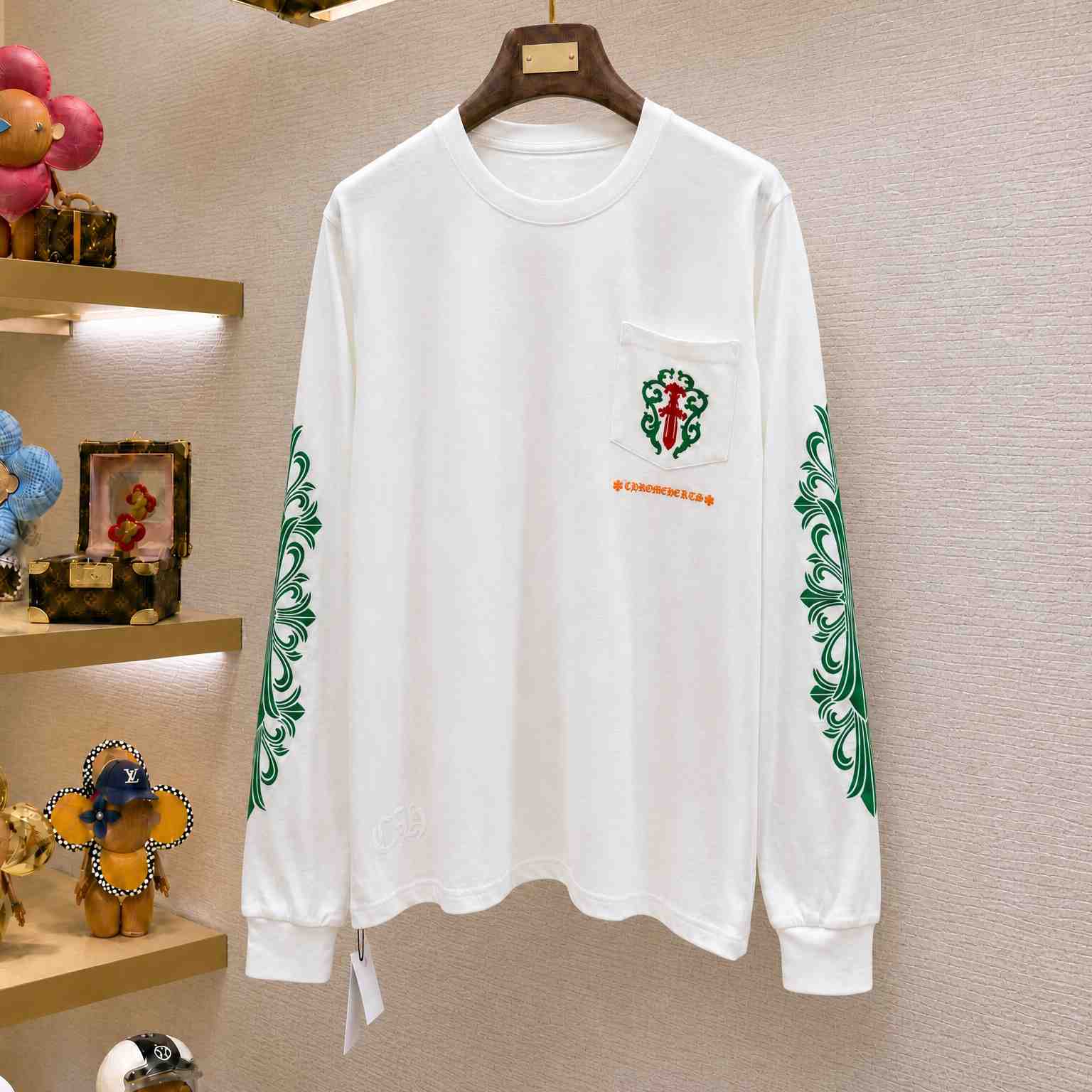 Chrome Hearts Los Angeles Exclusive Christmas Pocket Long-Sleeve 'White' - DesignerGu