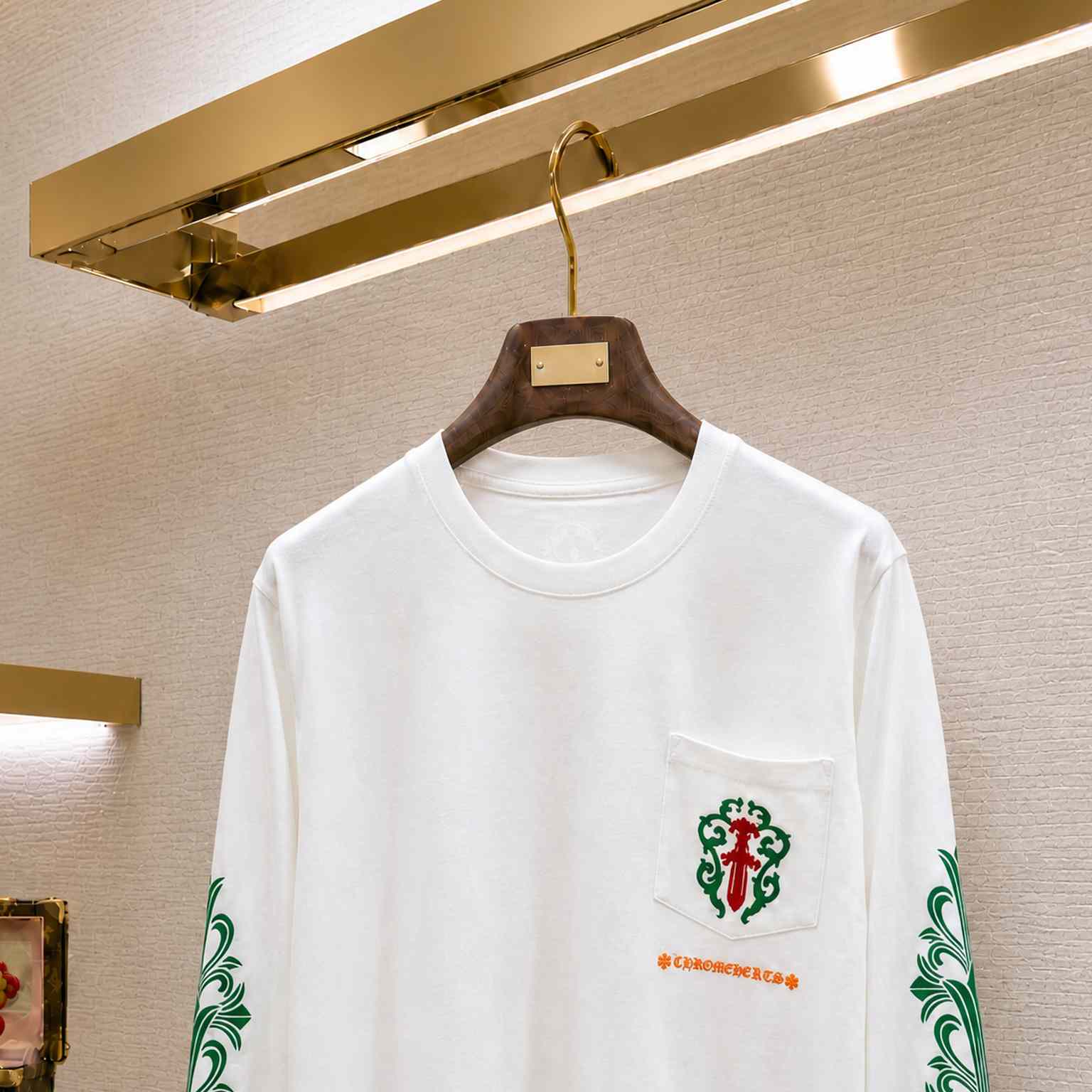 Chrome Hearts Los Angeles Exclusive Christmas Pocket Long-Sleeve 'White' - DesignerGu