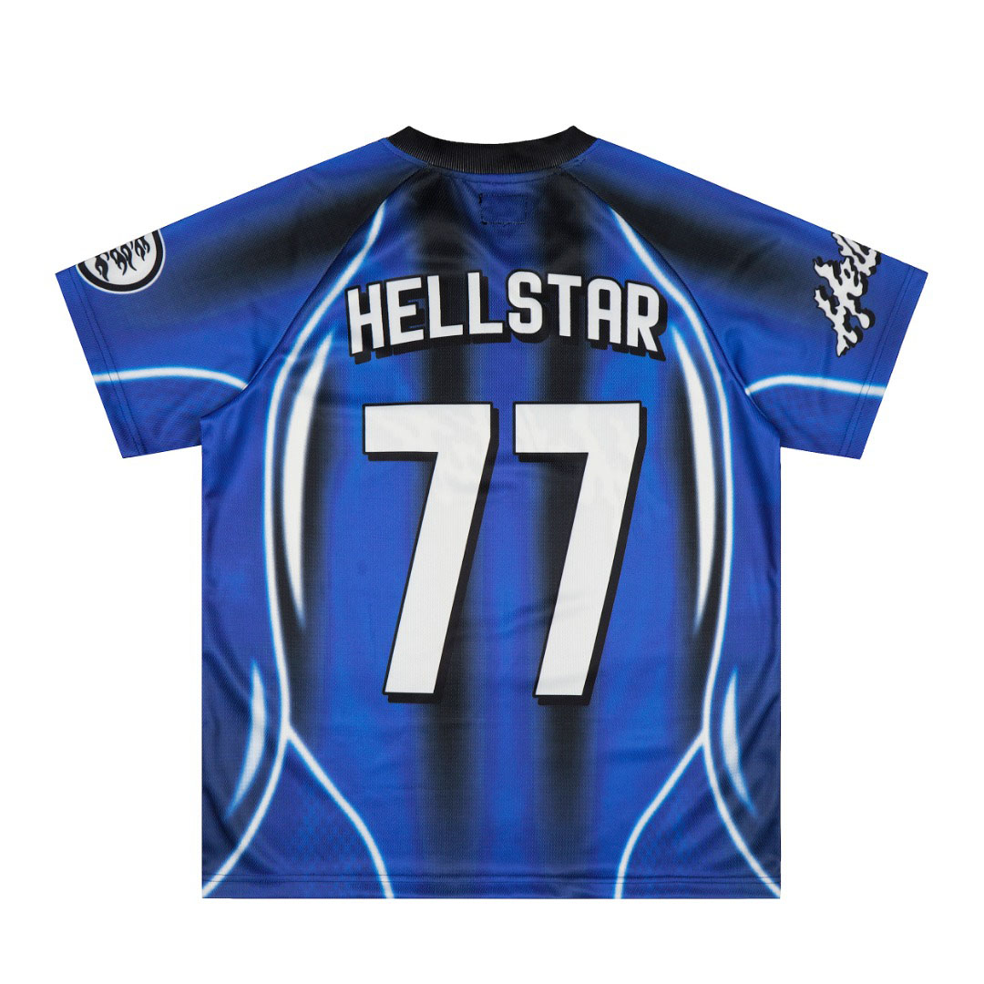 Hellstar 'Blue Stripes' Mesh Jersey - DesignerGu