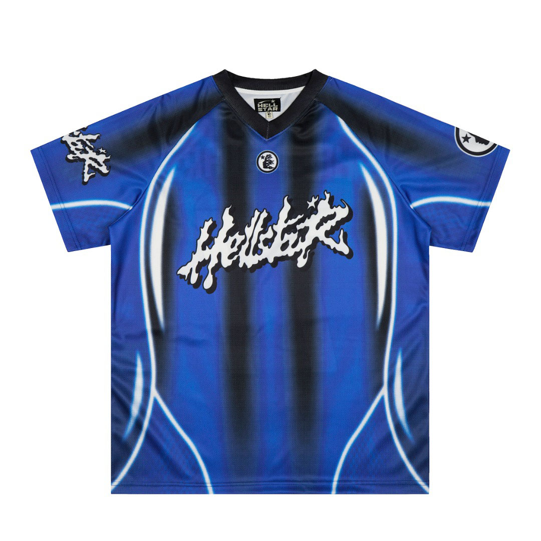 Hellstar 'Blue Stripes' Mesh Jersey - DesignerGu