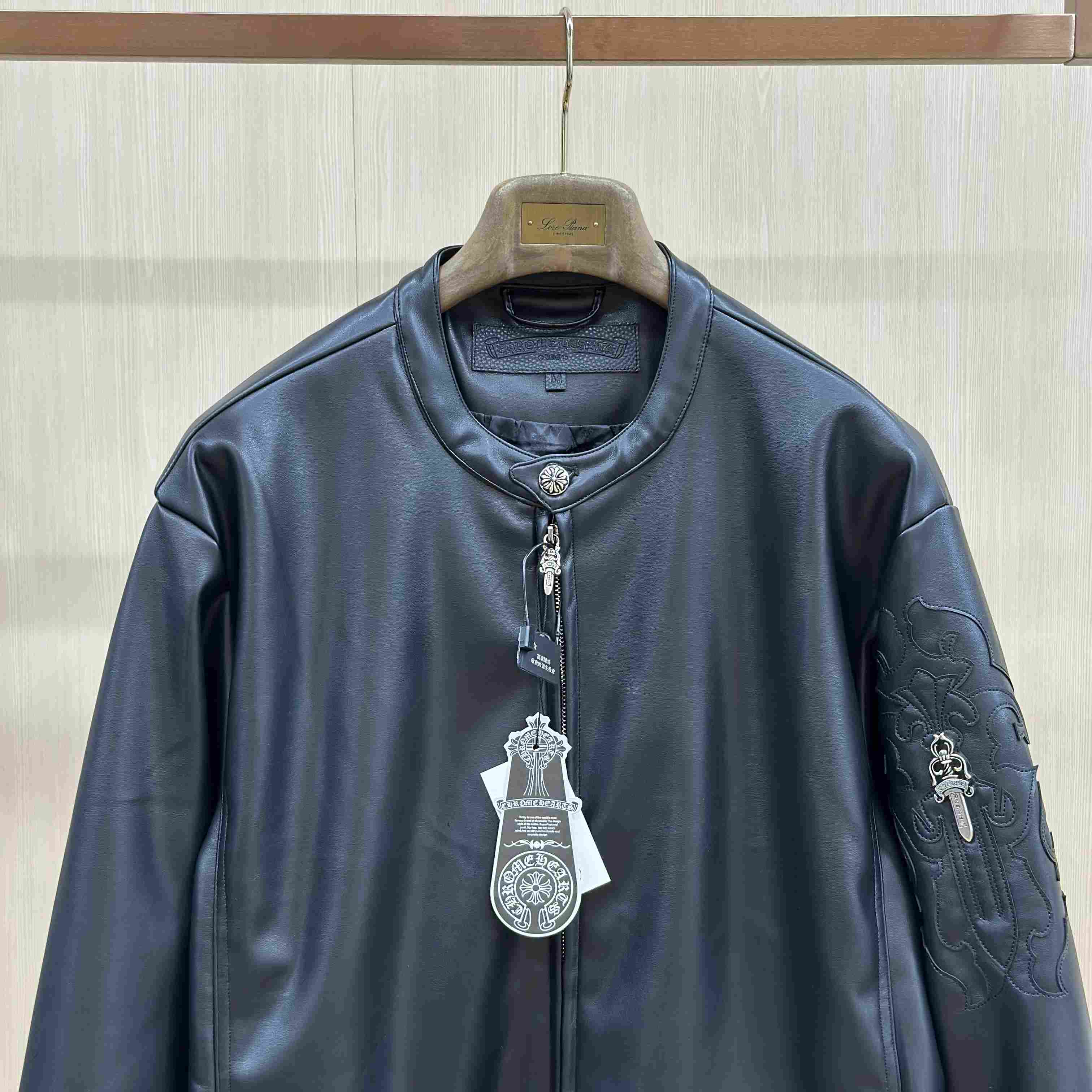 Chrome Hearts Racer Leather Jacket - DesignerGu