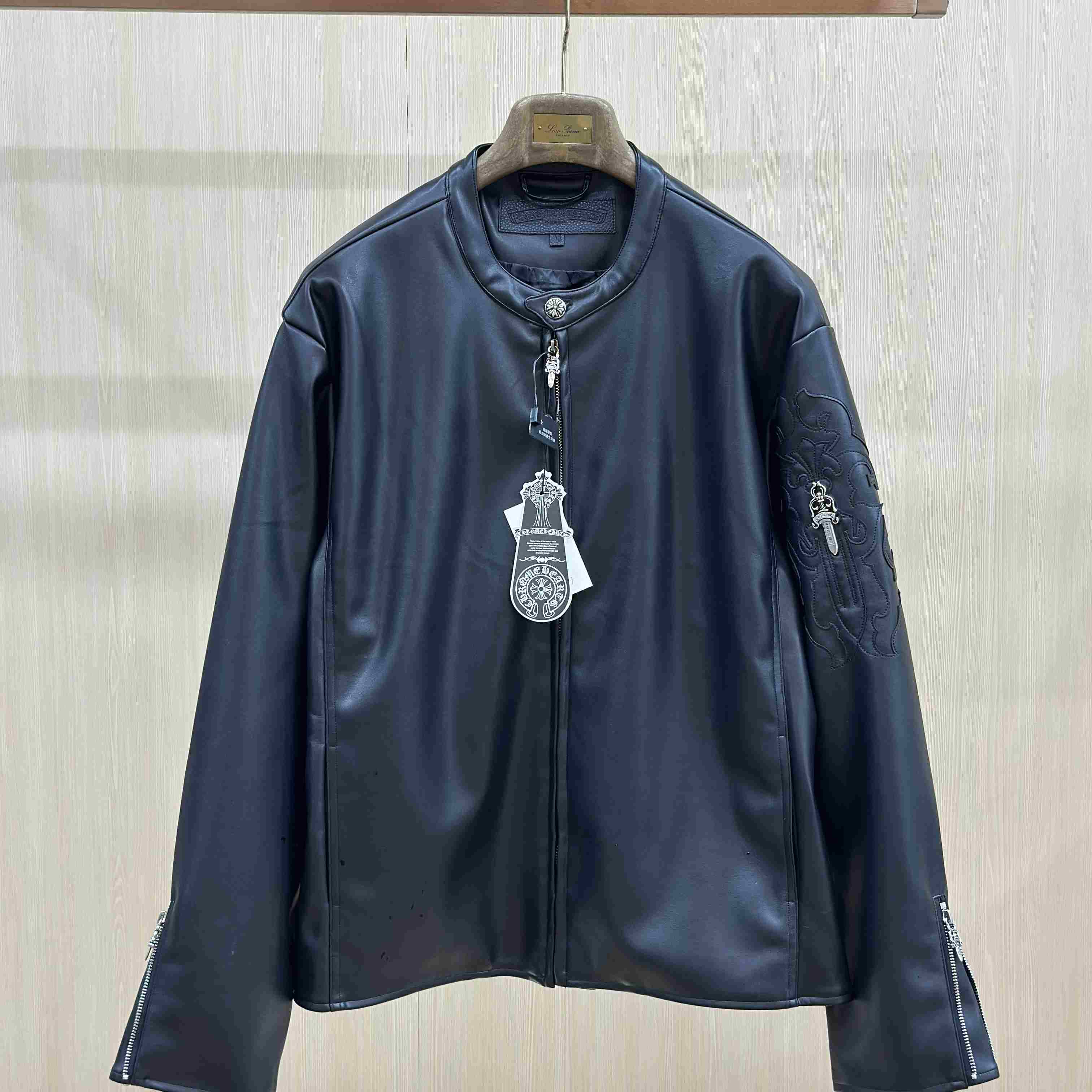 Chrome Hearts Racer Leather Jacket - DesignerGu