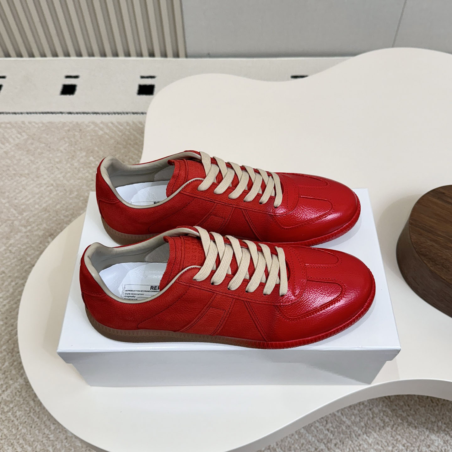 Maison Margiela Replica Sprayed Leather Low-Top Sneakers - DesignerGu
