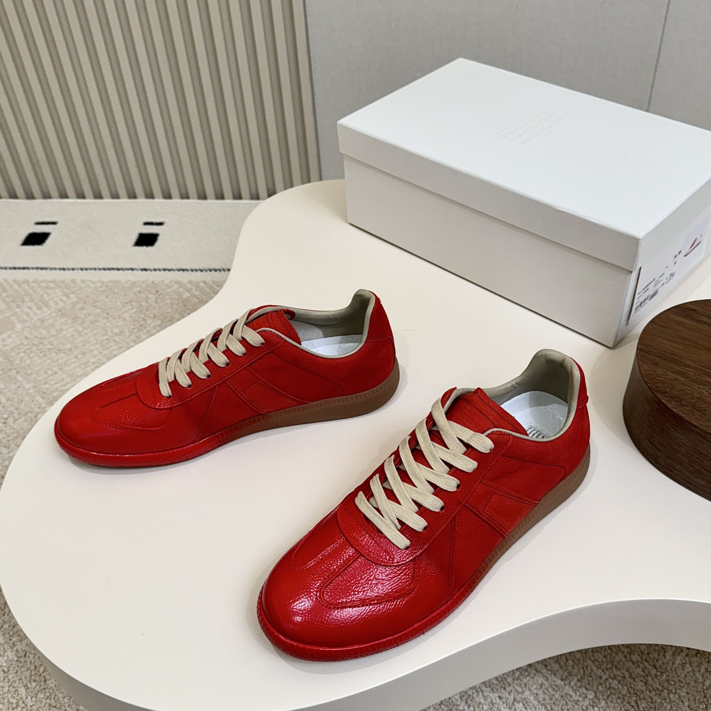 Maison Margiela Replica Sprayed Leather Low-Top Sneakers - DesignerGu