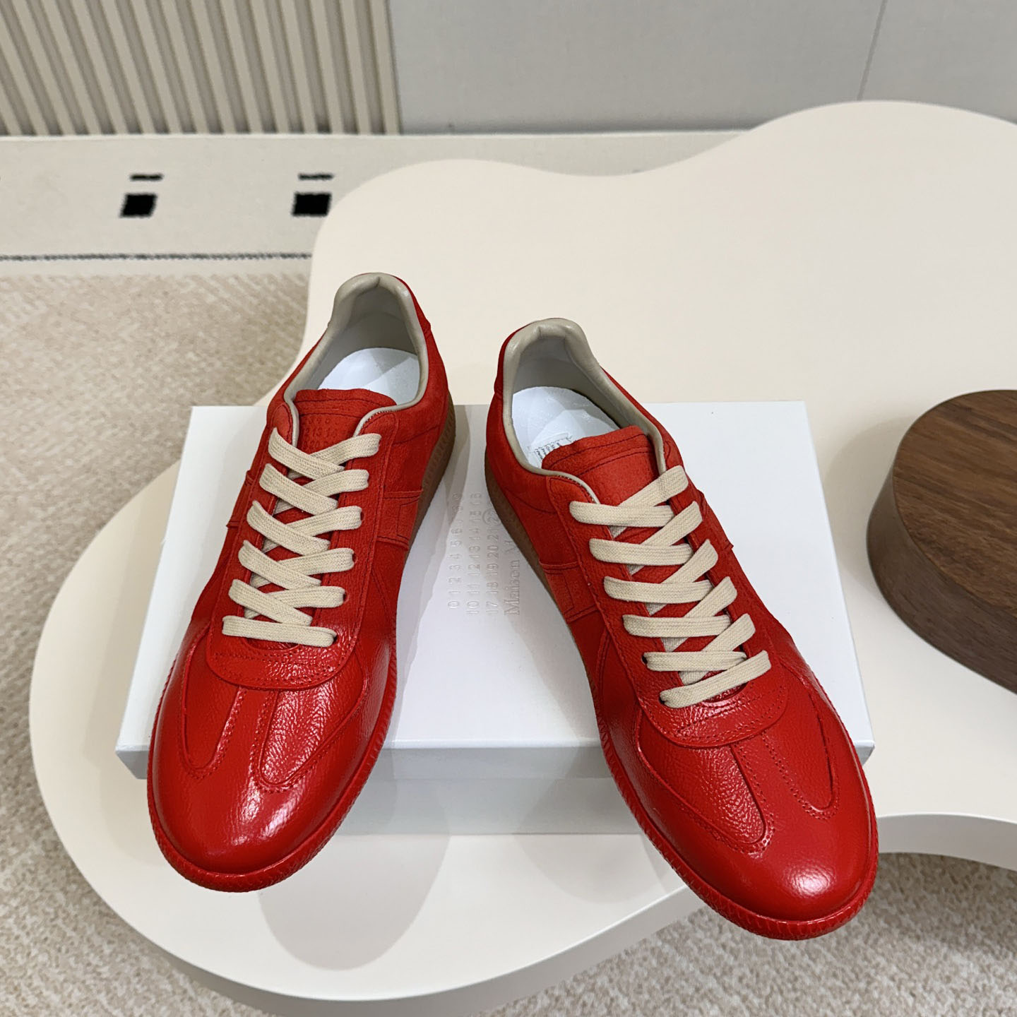 Maison Margiela Replica Sprayed Leather Low-Top Sneakers - DesignerGu