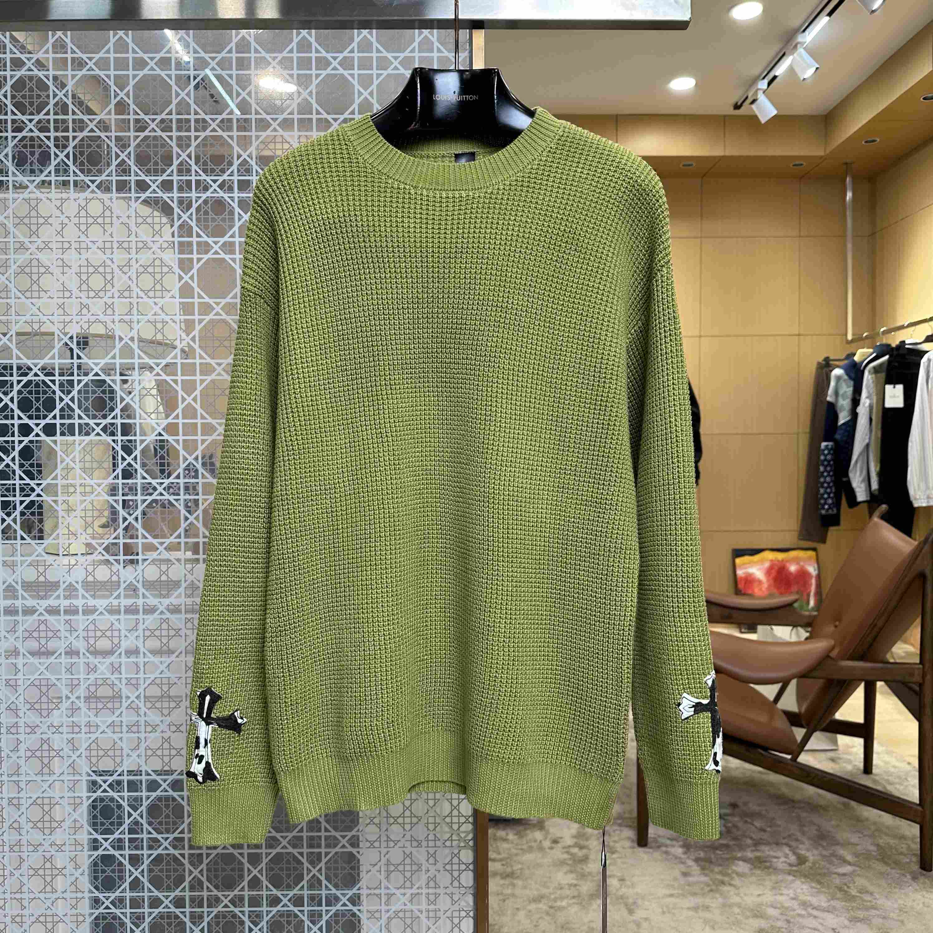 Chrome Hearts  Cashmere Cross Patch Sweater - DesignerGu