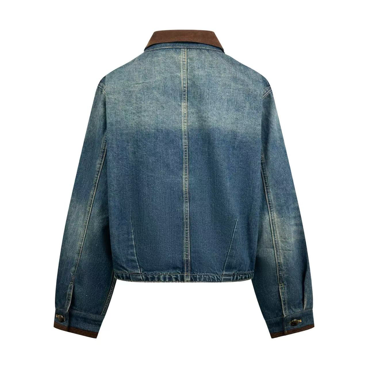 Louis Vuitton Denim Jacket With Leather Signature Details 1AJUYY - DesignerGu