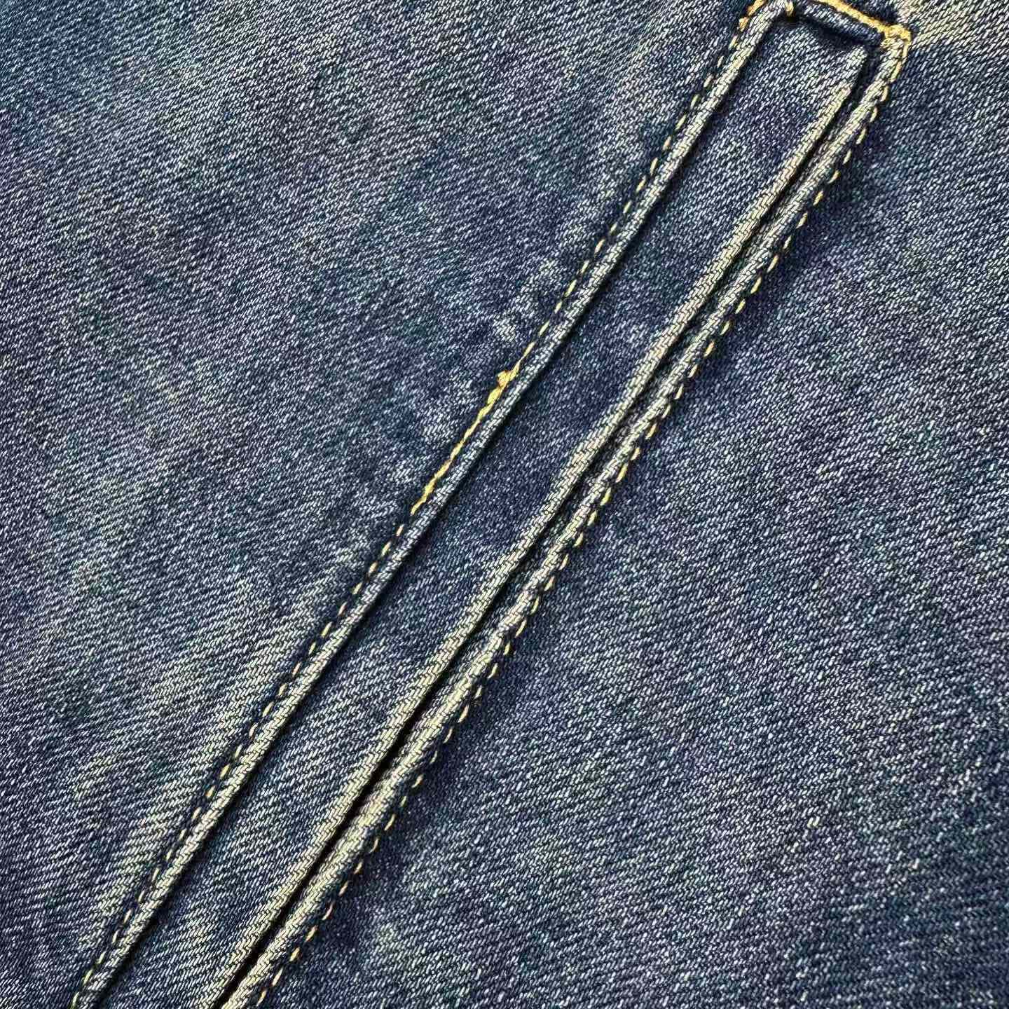 Louis Vuitton Denim Jacket With Leather Signature Details 1AJUYY - DesignerGu