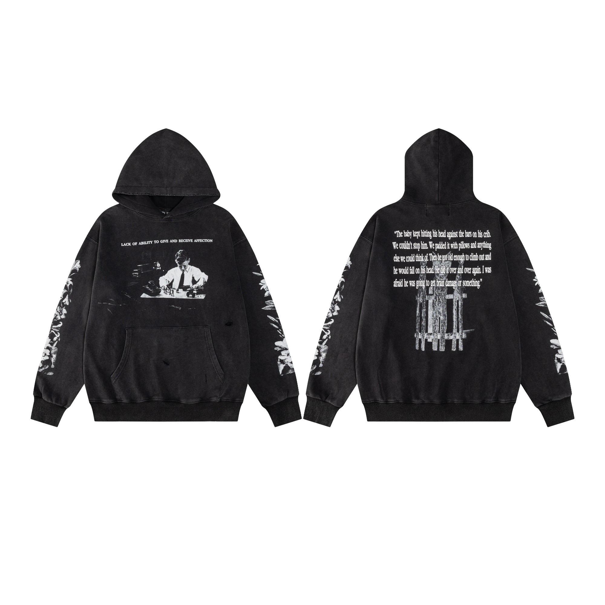 Enfants Riches Déprimés Head Against The Bars Graphic-Print Hoodie - DesignerGu