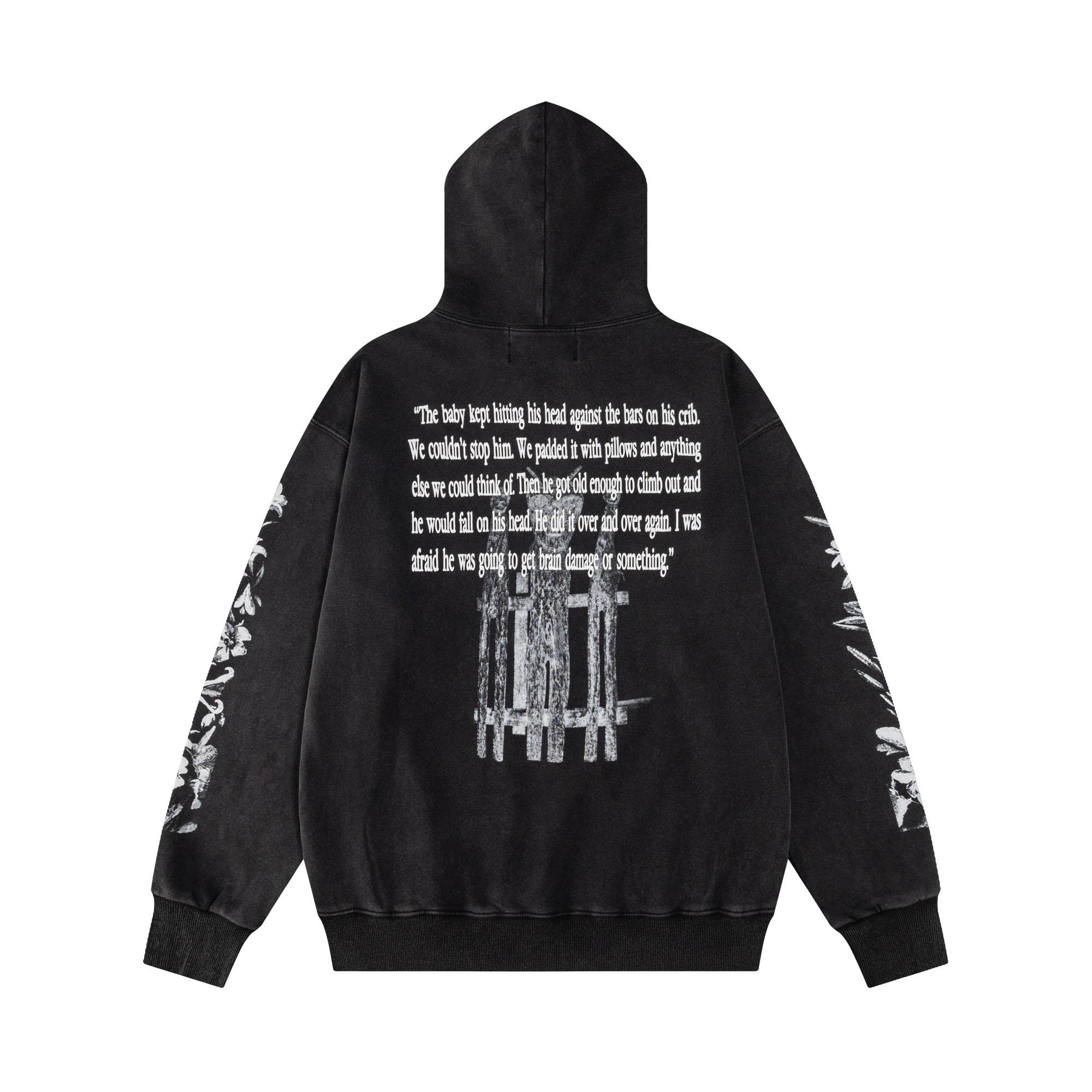 Enfants Riches Déprimés Head Against The Bars Graphic-Print Hoodie - DesignerGu