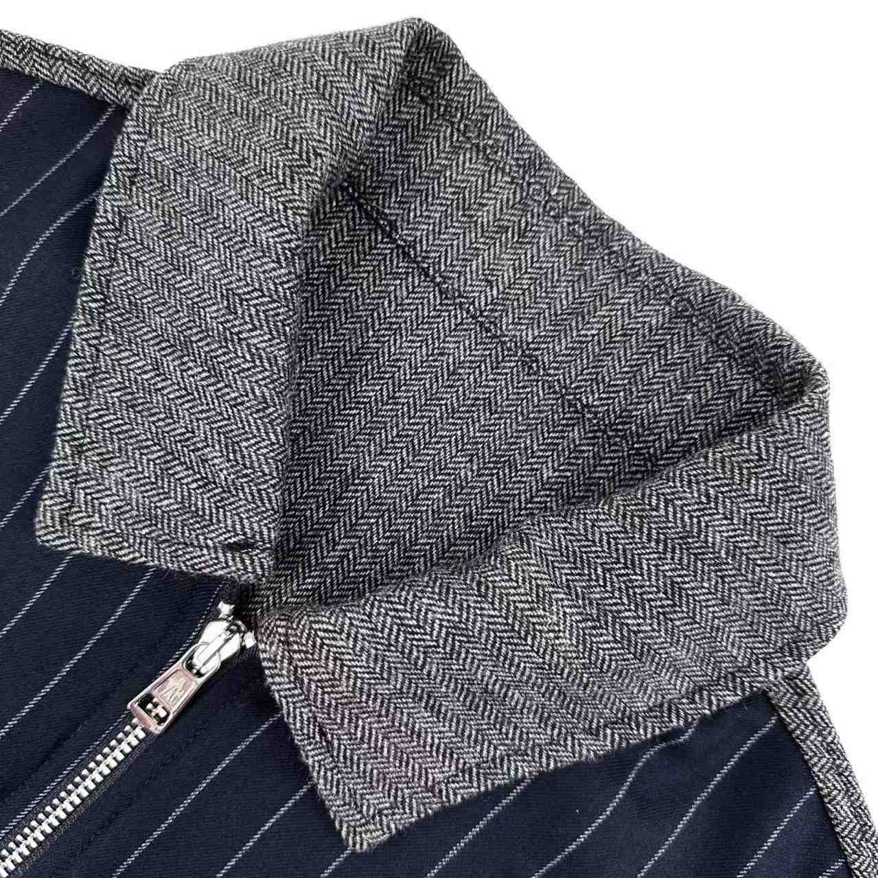 Moncler Herringbone Wool Blend Zip-Up Shirt Jacket - DesignerGu