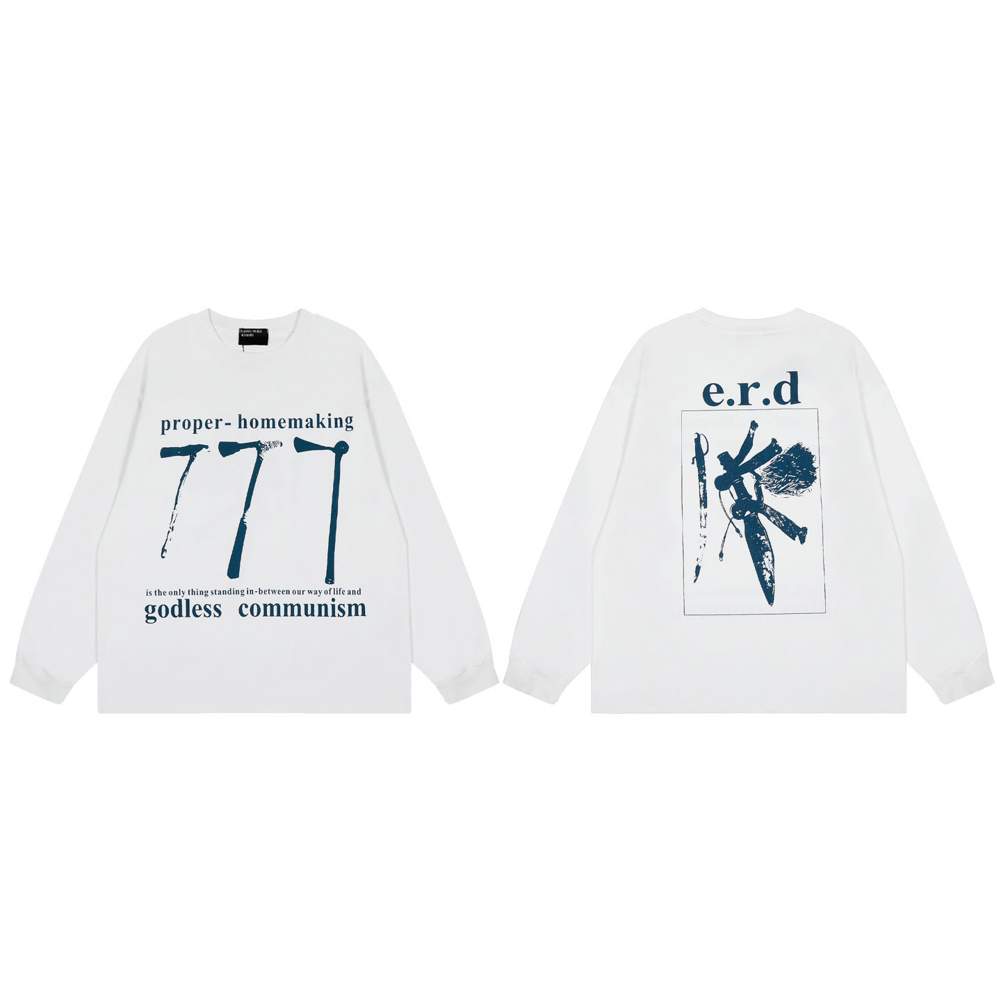Enfants Riches Déprimés 777 Long-Sleeve T-Shirt 'Faded White' - DesignerGu