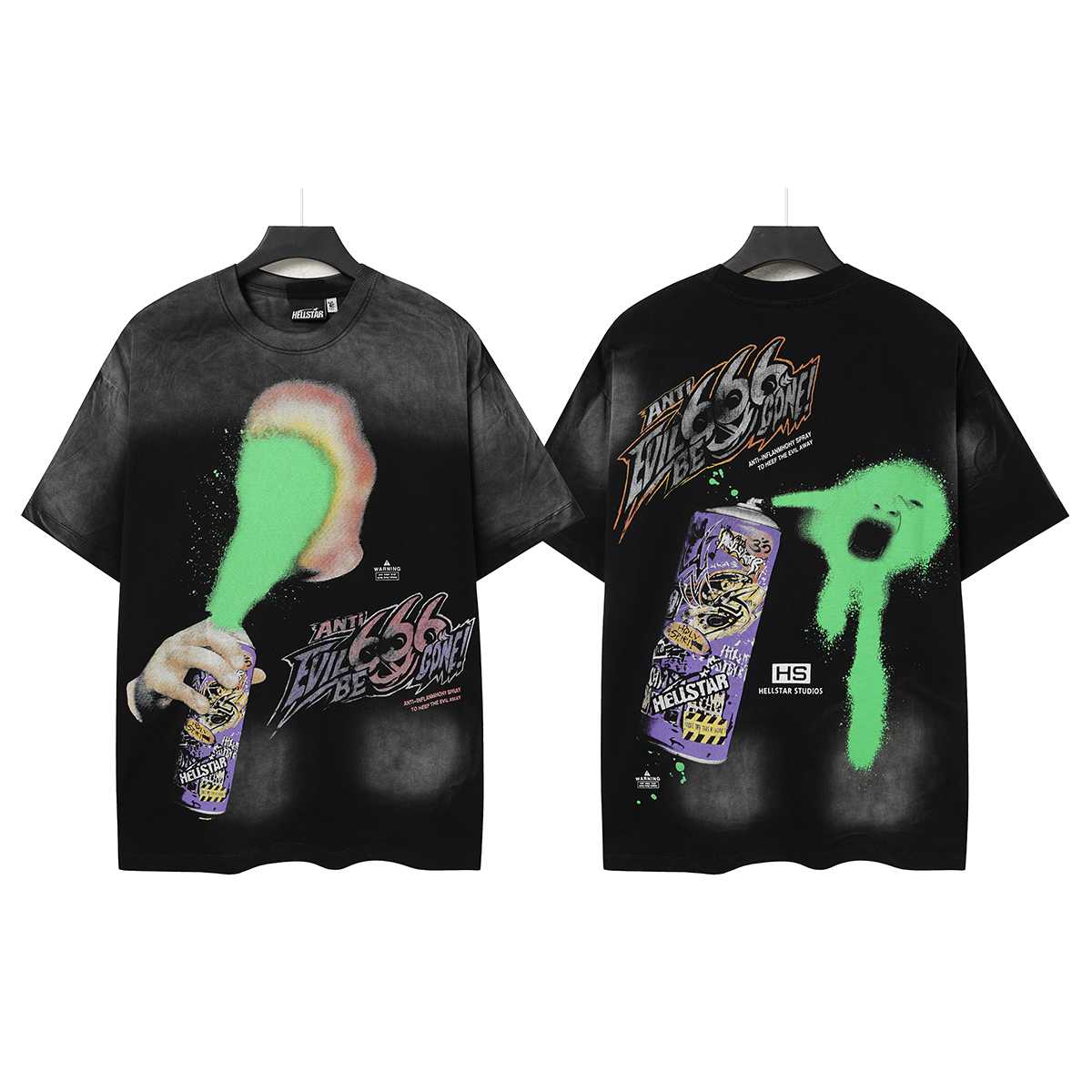 Hellstar Anti-Spray T-Shirt - Black - DesignerGu