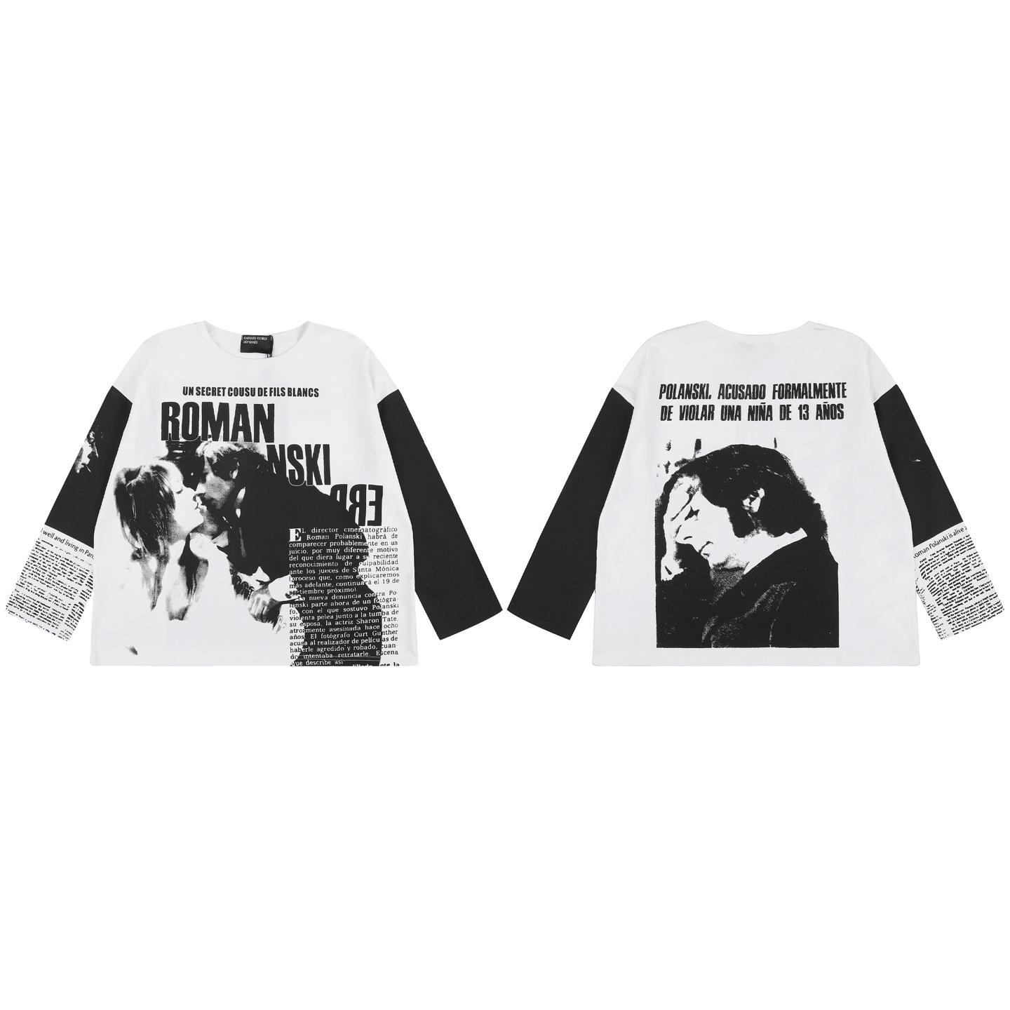 Enfants Riches Déprimés Roman Oversized Long-Sleeve T-Shirt 'Faded White/Black' - DesignerGu