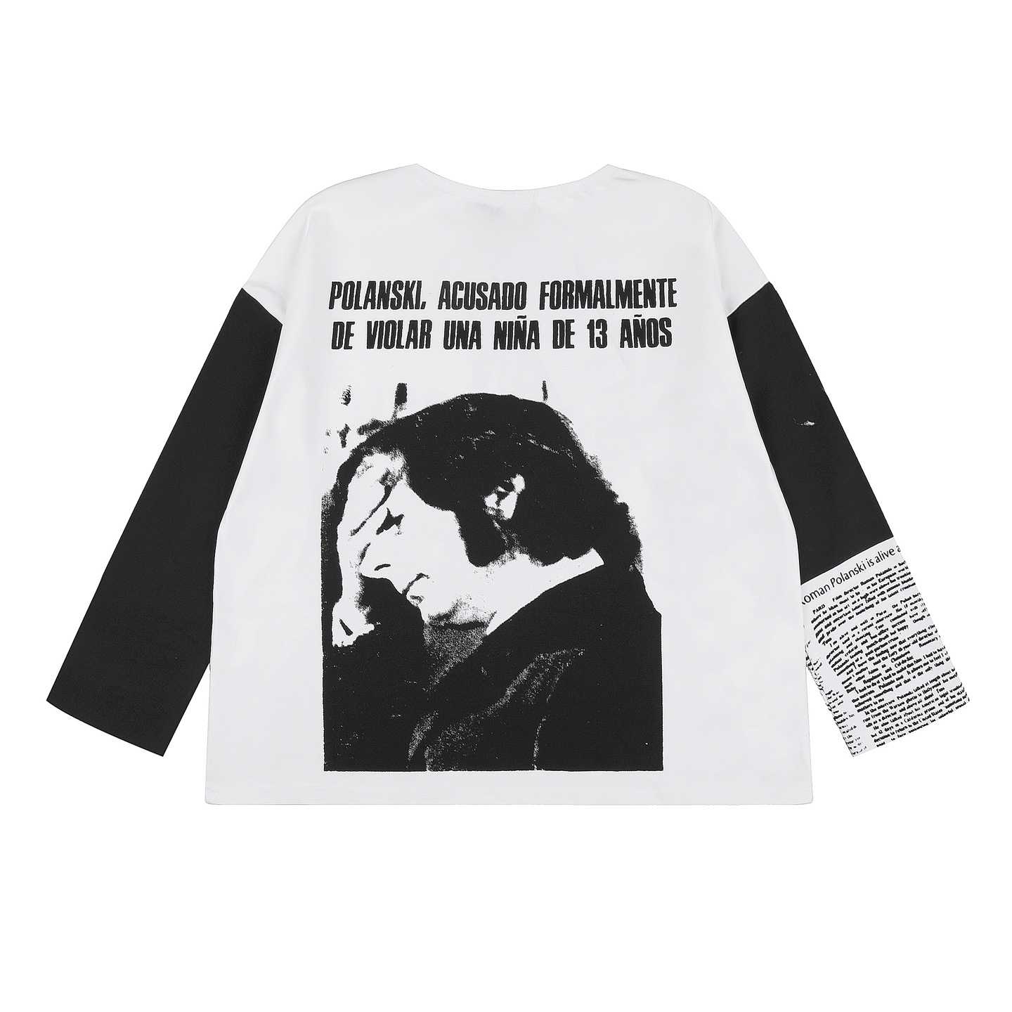 Enfants Riches Déprimés Roman Oversized Long-Sleeve T-Shirt 'Faded White/Black' - DesignerGu