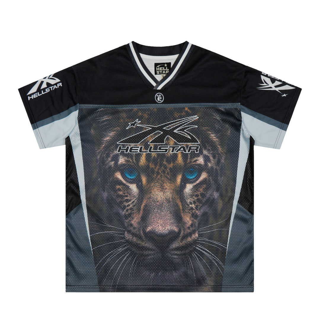 Hellstar Panther Print Mesh Jersey - DesignerGu