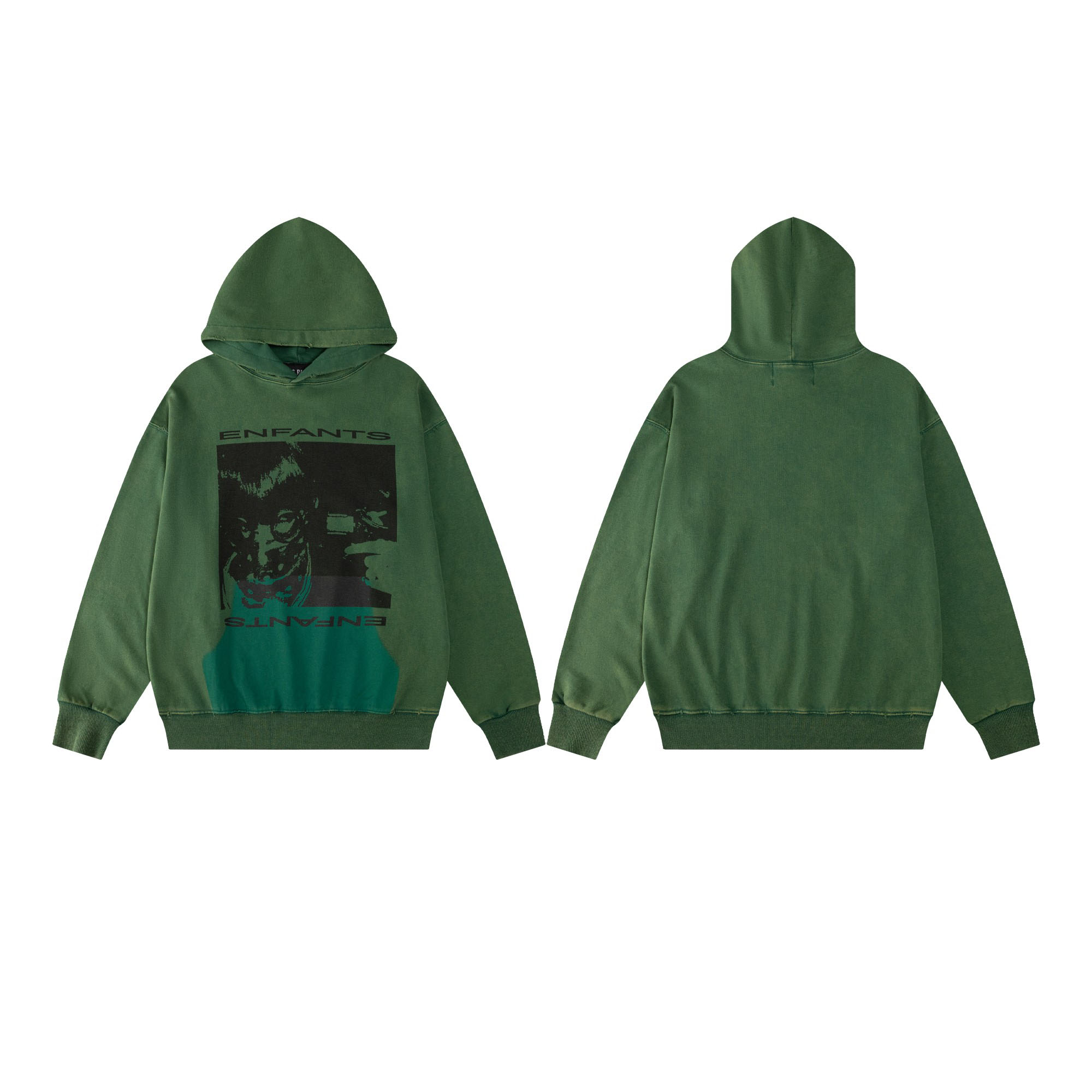 Enfants Riches Déprimés Girl/Gun Hoodie 'Faded Green/Black' - DesignerGu