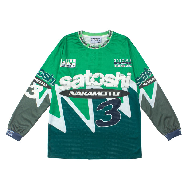 Satoshi Nakamoto Speedway Long-Sleeve 'Green' - DesignerGu