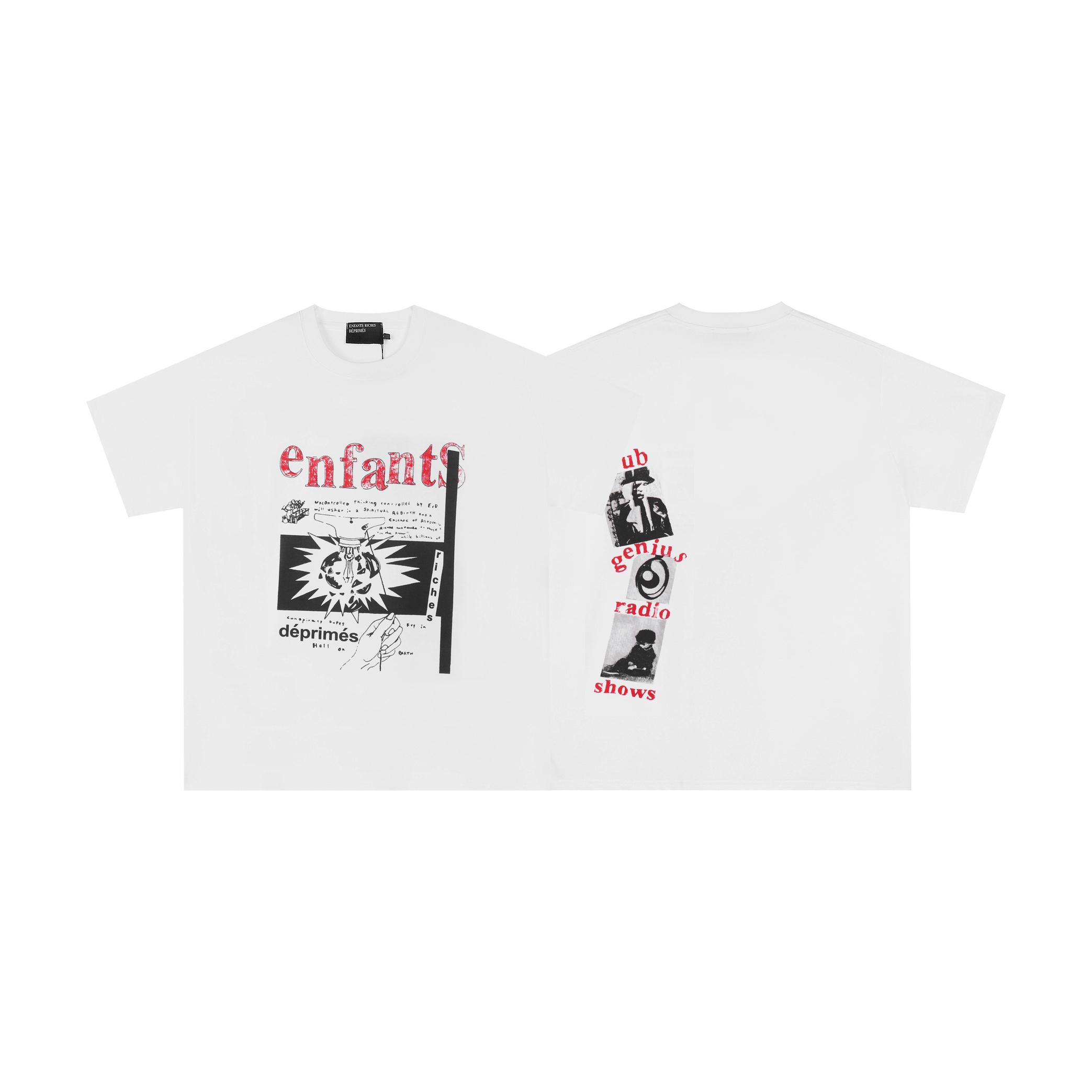 Enfants Riches Déprimés  White ‘Hell On’ Multi-Graphic T-Shirt - DesignerGu