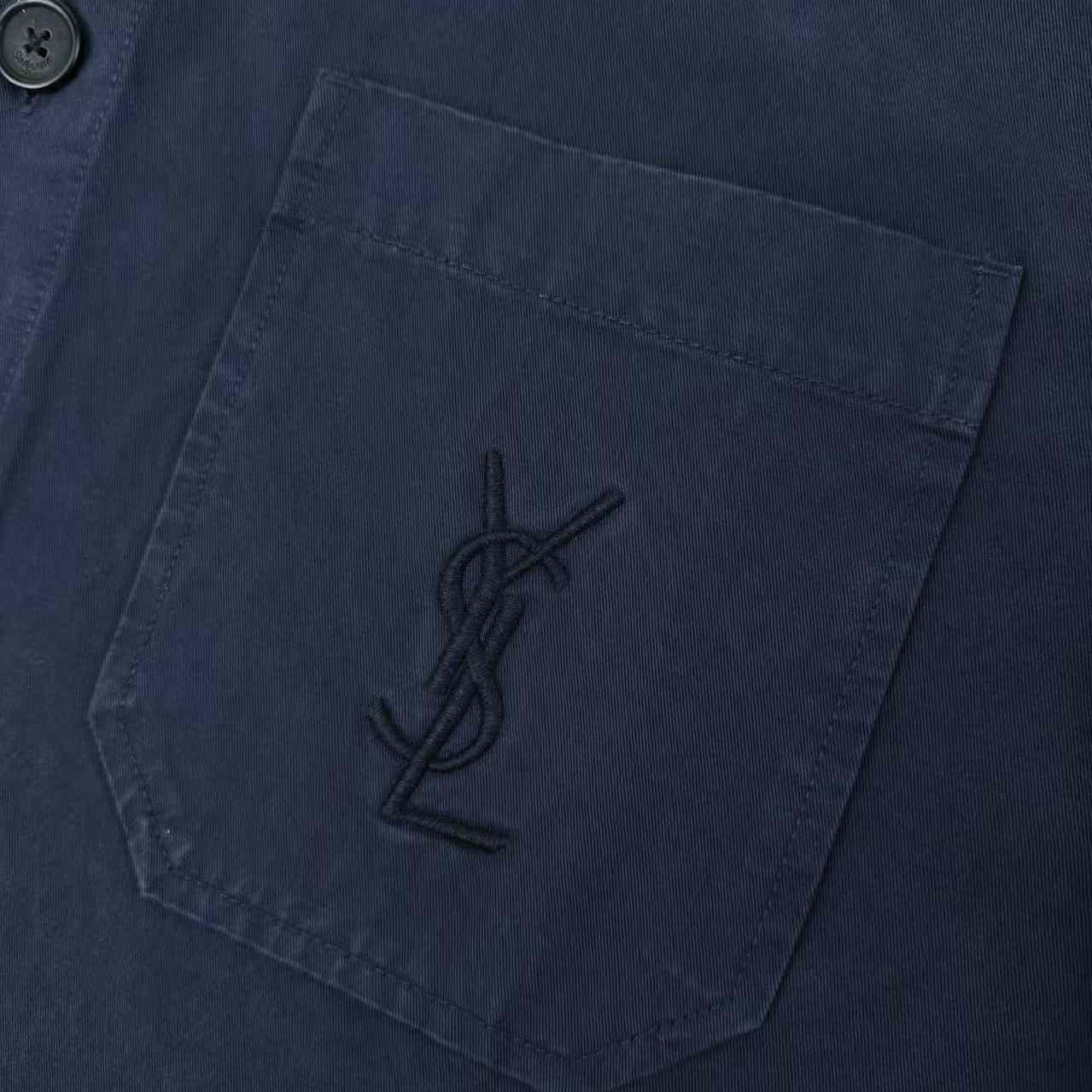 Saint Laurent Cassandre Overshirt In Cotton Linen Gabardine - DesignerGu