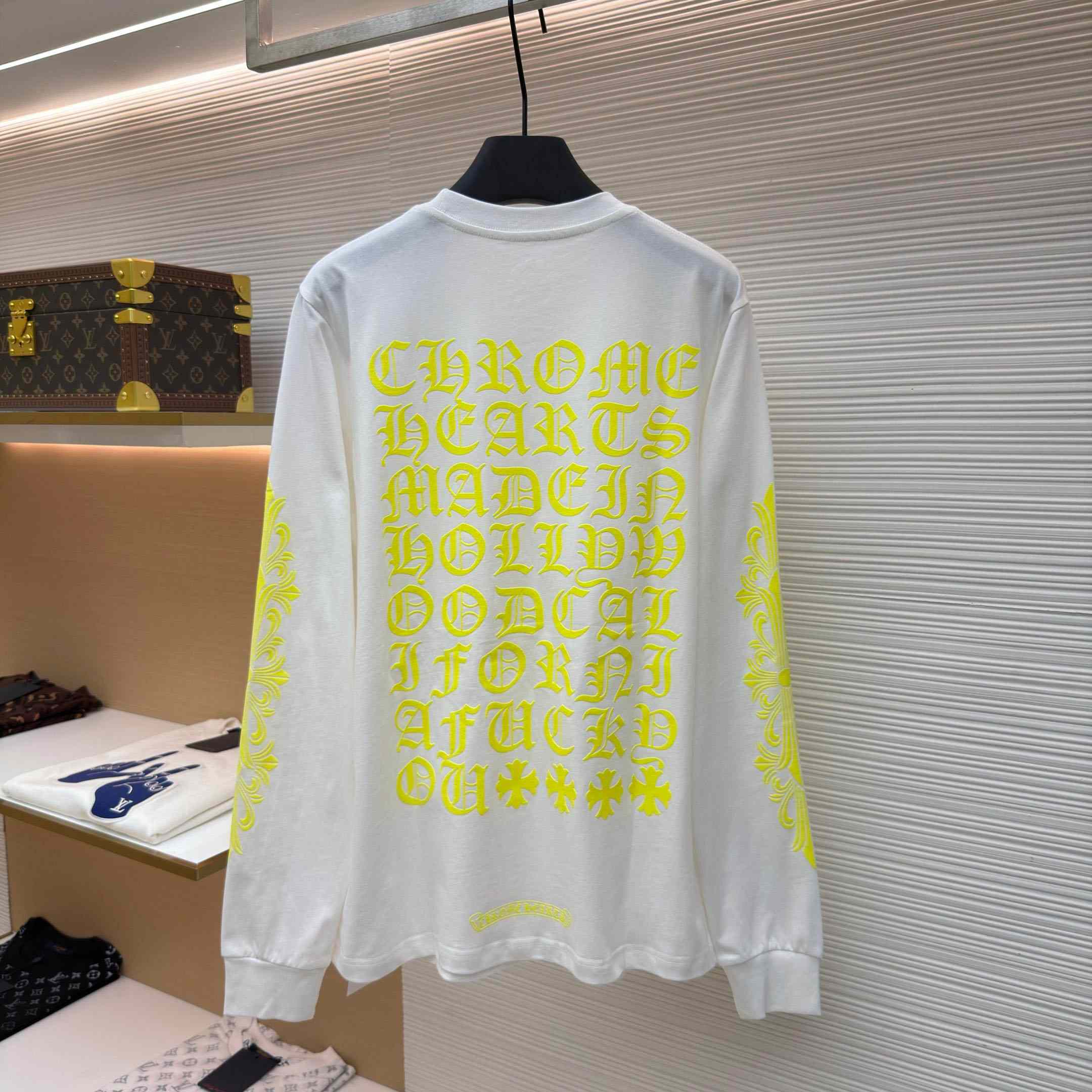 Chrome Hearts Neon Eye Chart Long-Sleeve 'White' - DesignerGu