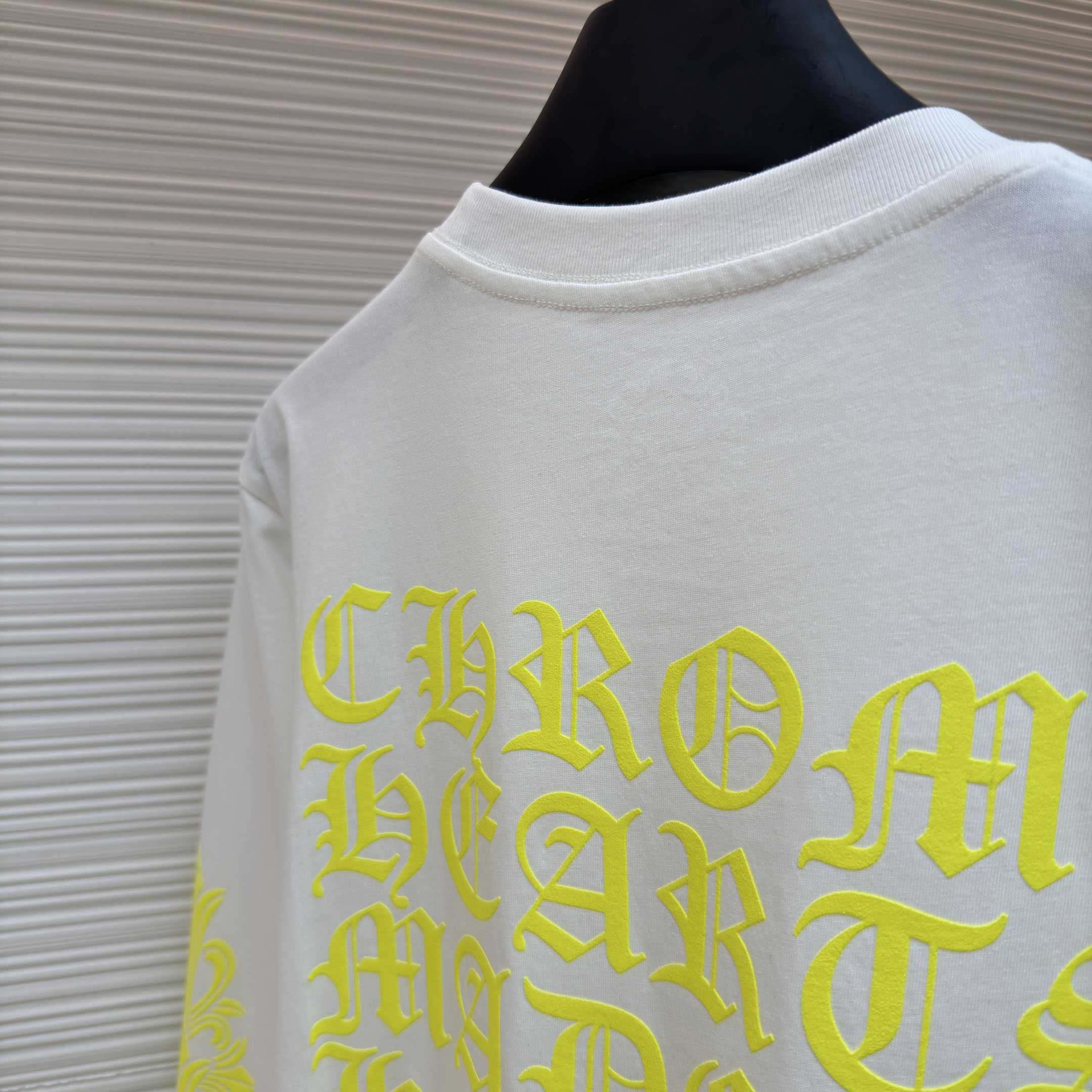 Chrome Hearts Neon Eye Chart Long-Sleeve 'White' - DesignerGu