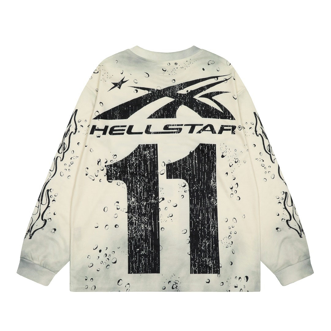 Hellstar Moto Cross Long Sleeve White - DesignerGu