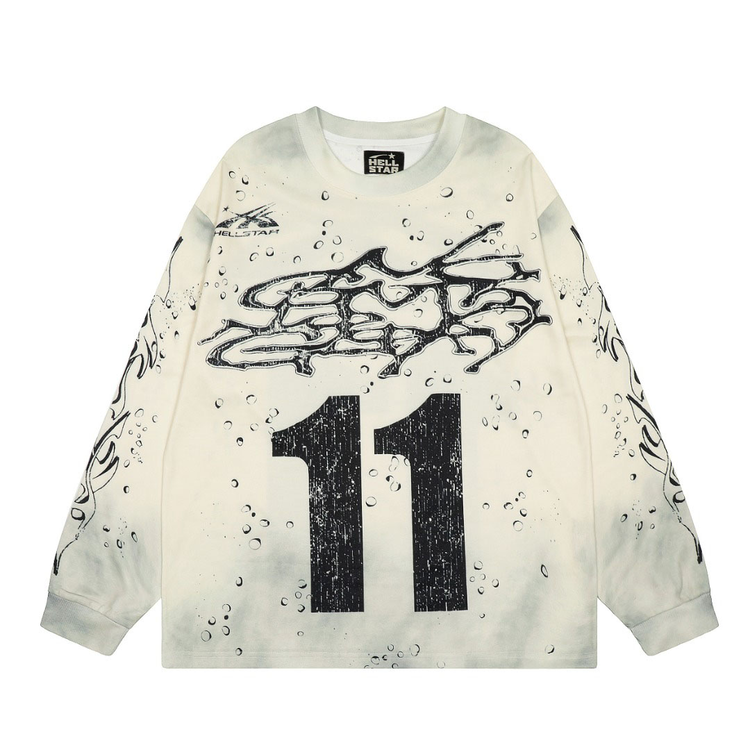Hellstar Moto Cross Long Sleeve White - DesignerGu
