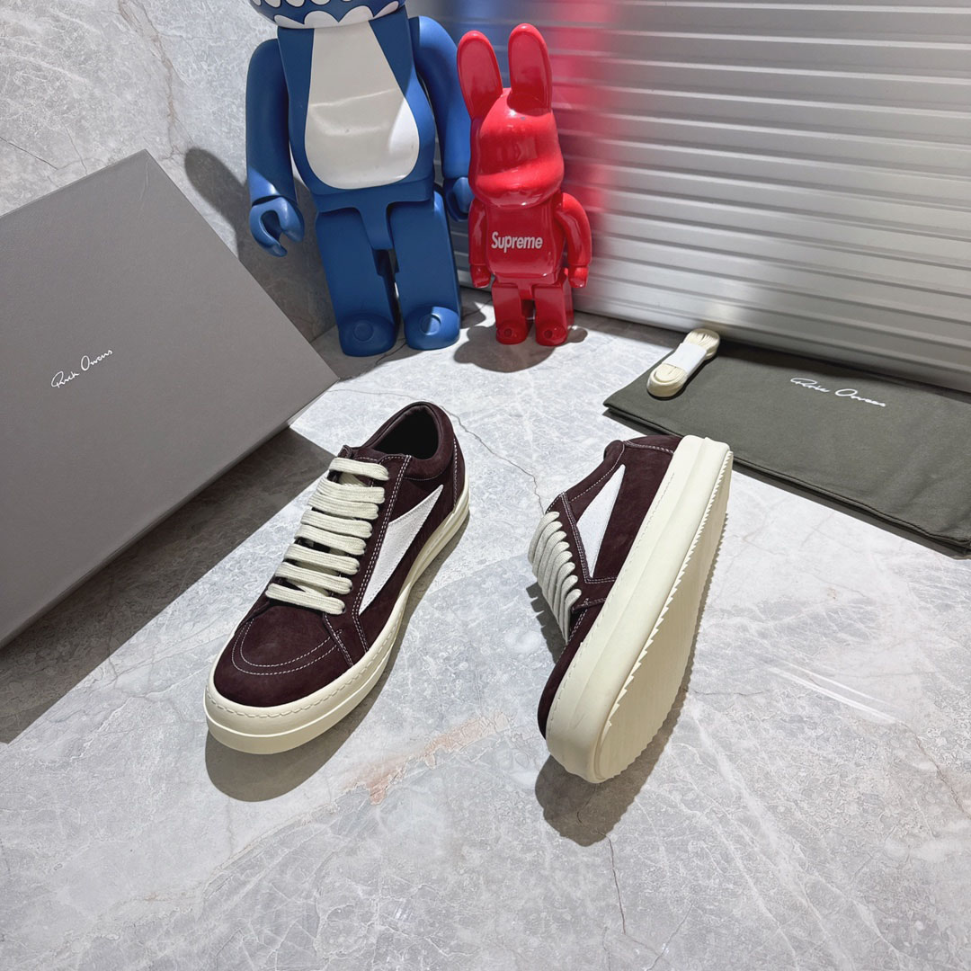 Rick Owens Panelled Lace Up Sneakers - DesignerGu