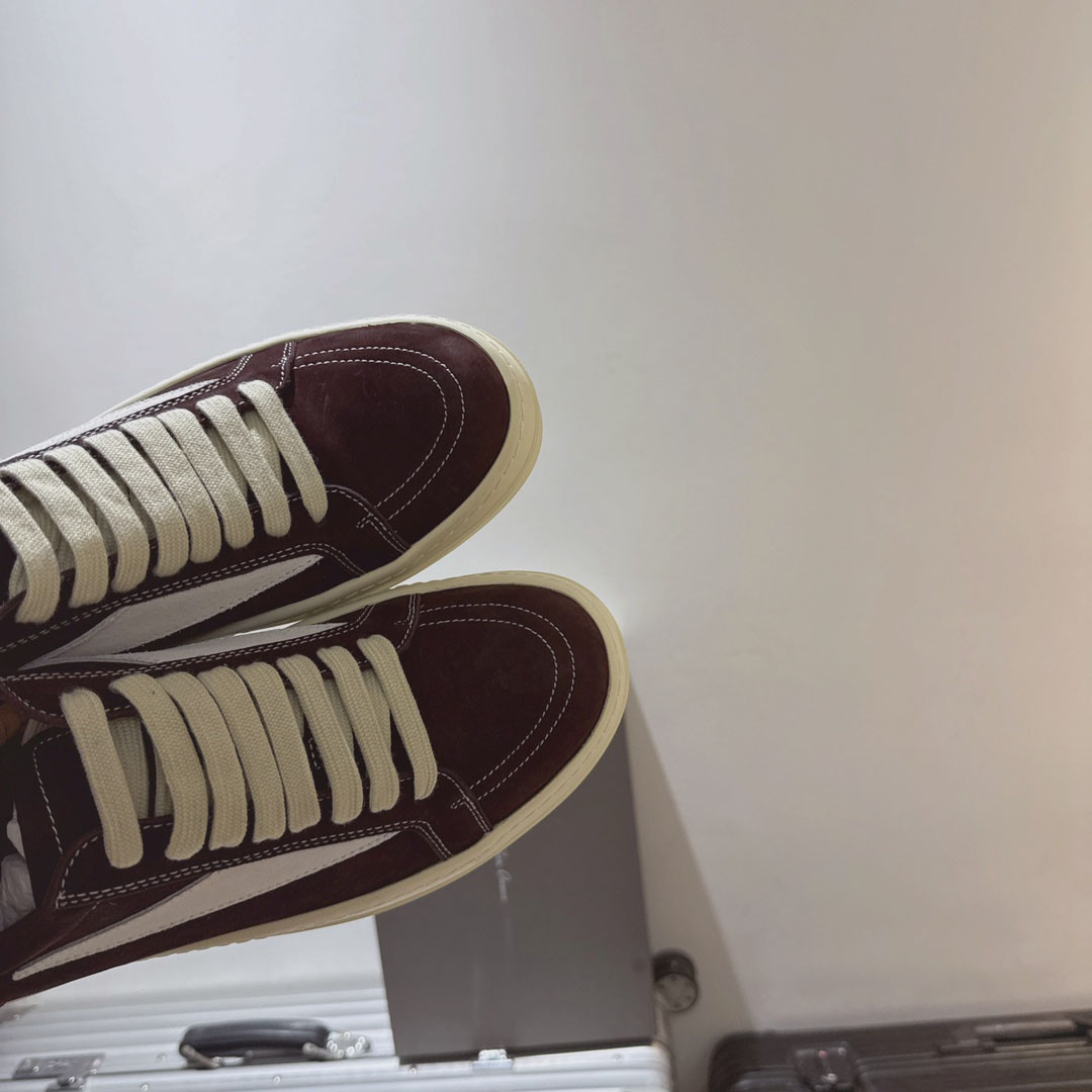Rick Owens Panelled Lace Up Sneakers - DesignerGu