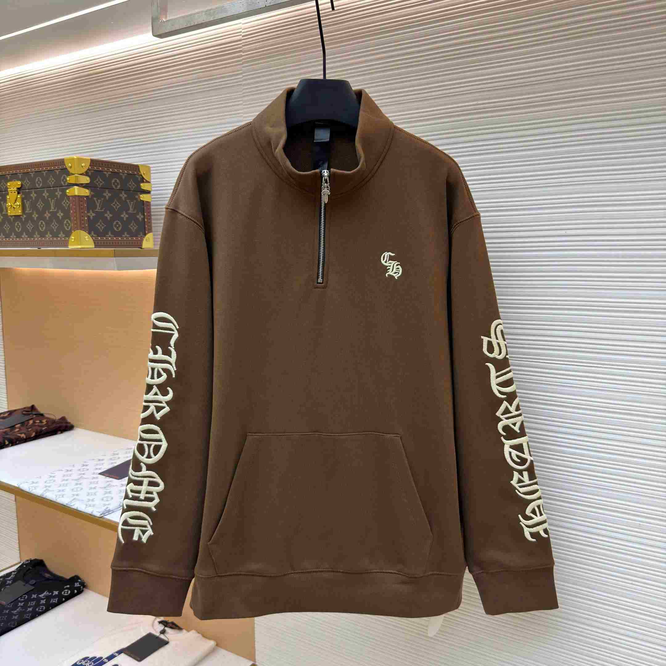 Chrome Hearts Embroidered Quarter-Zip Sweatshirt - DesignerGu