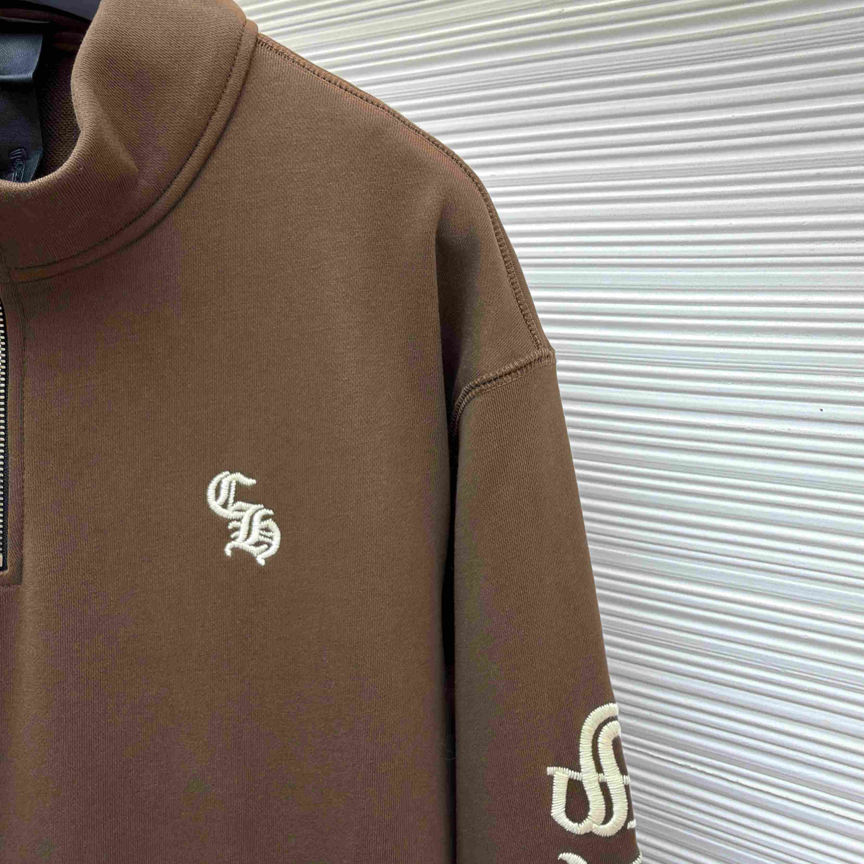 Chrome Hearts Embroidered Quarter-Zip Sweatshirt - DesignerGu