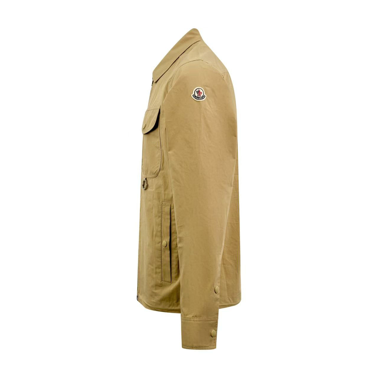 Moncler Cotton Full-Zip Shirt Jacket with Logo D-Ring - DesignerGu