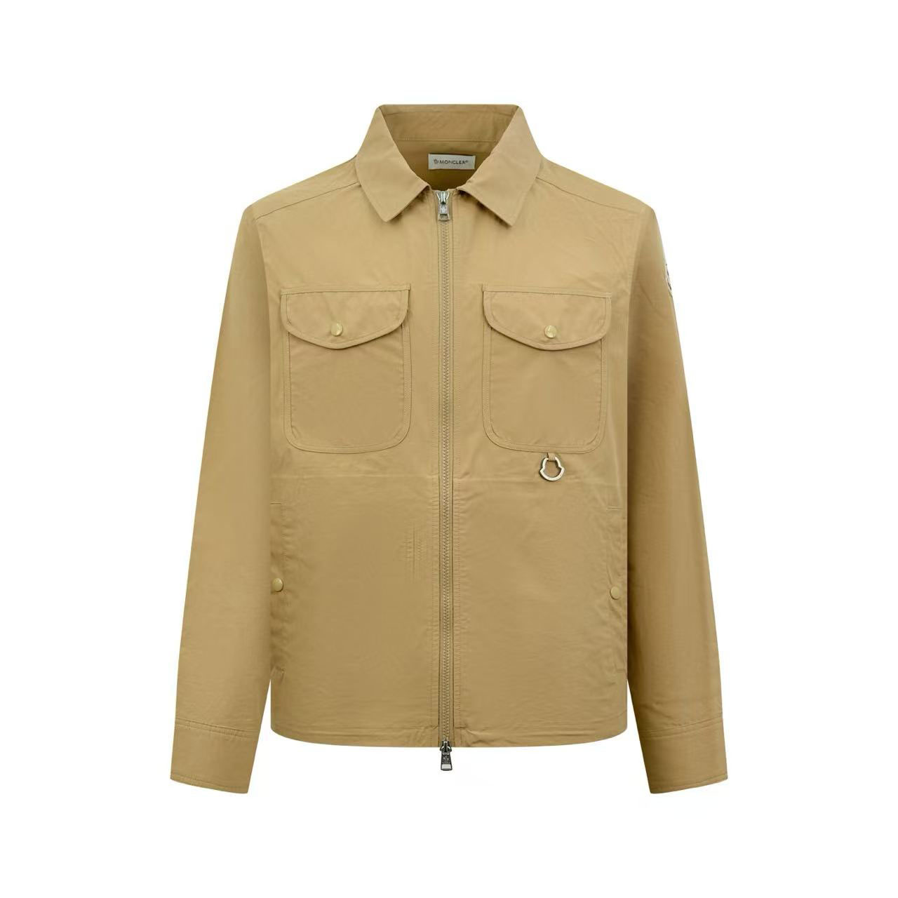 Moncler Cotton Full-Zip Shirt Jacket with Logo D-Ring - DesignerGu